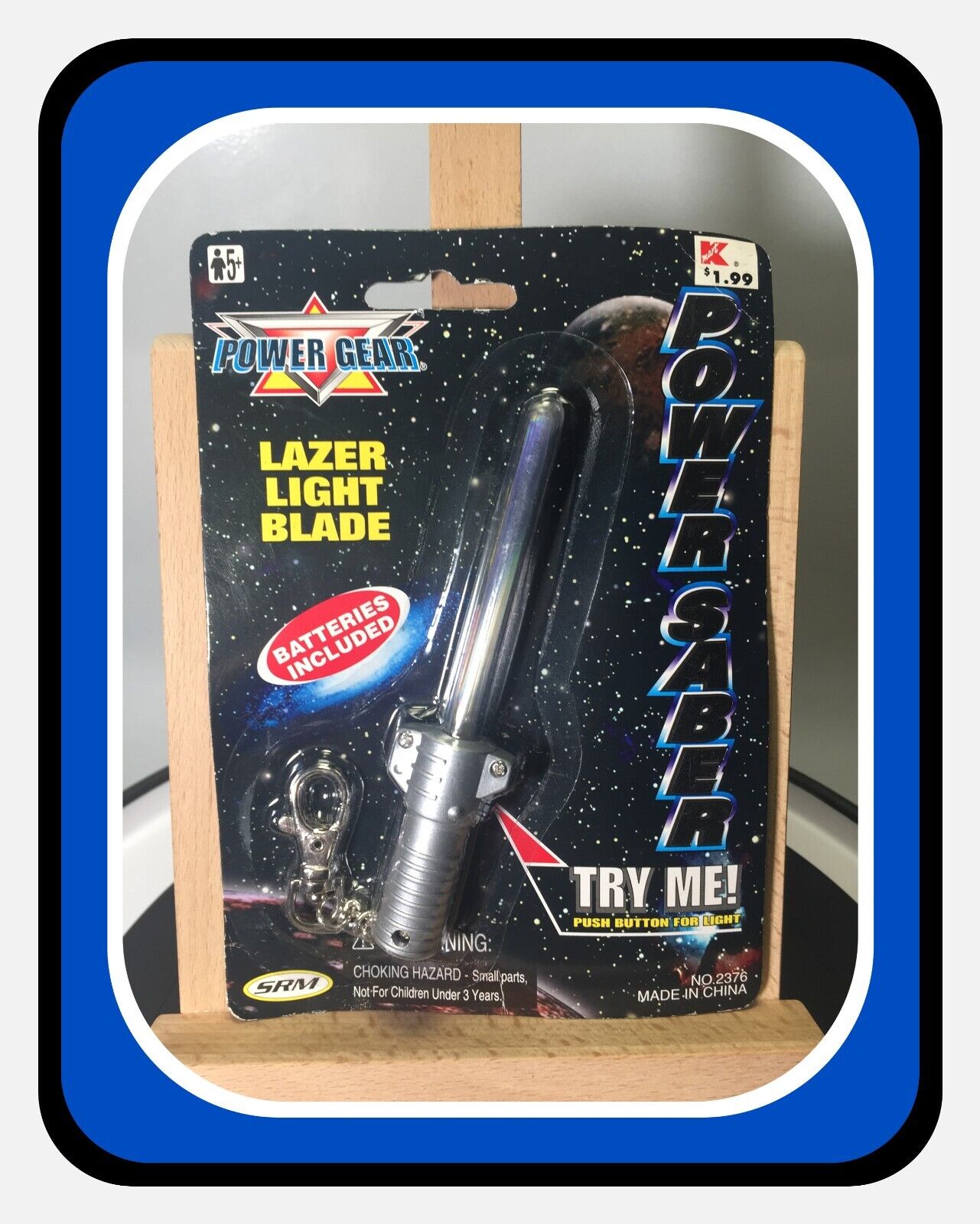 Power Gear Power Saber Lazer Light Blade KeyChain 1997 Star Wars New Card K-Mart