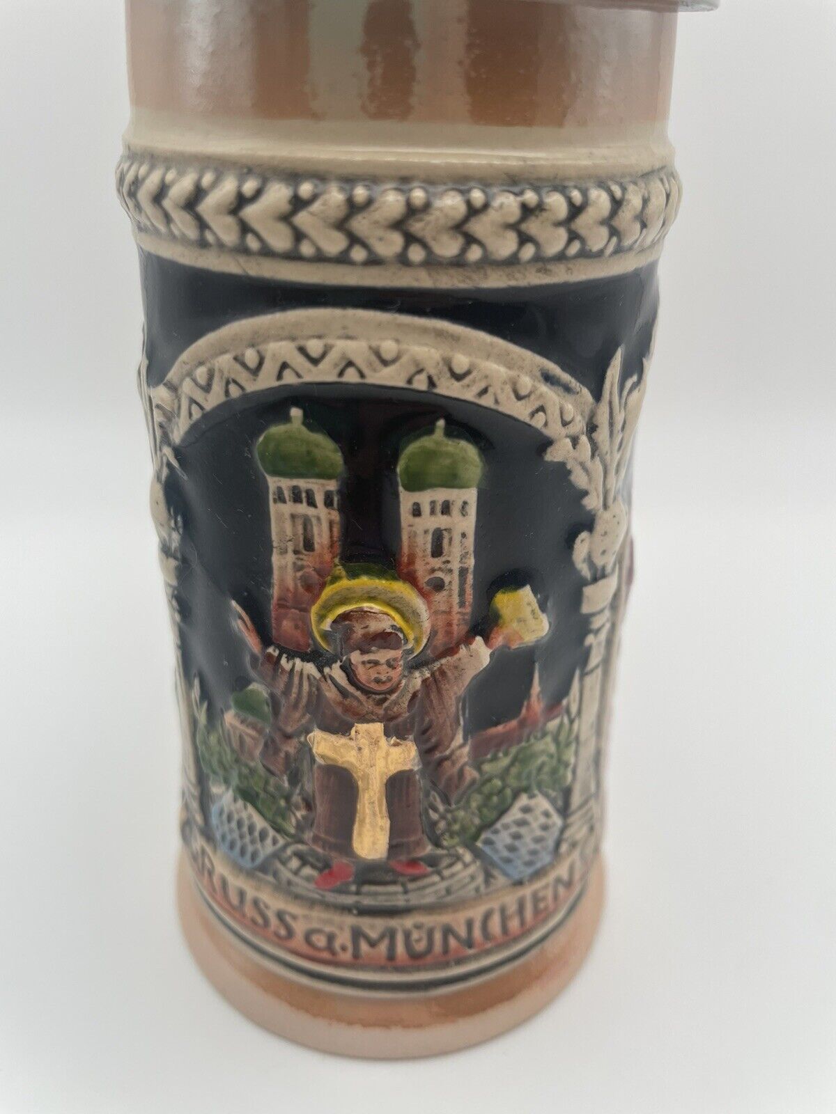 Vintage Munchen Hofbrauhaus German Beer Stein Mug Pewter Lid Excellent Condition