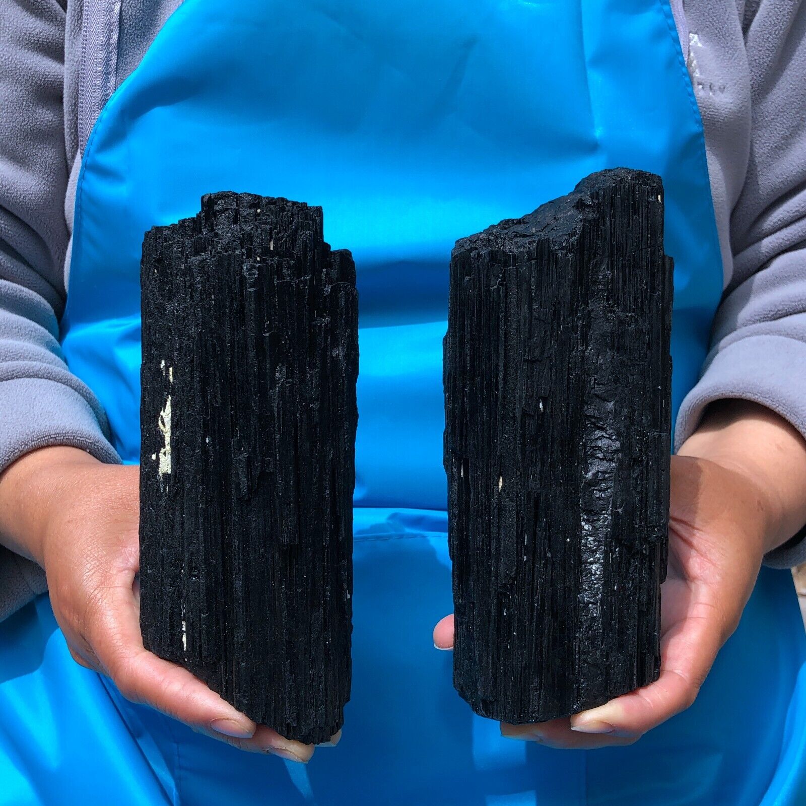 2pieces 5.61LB Natural Black Tourmaline Crystal Rough Mineral Specimen 1110