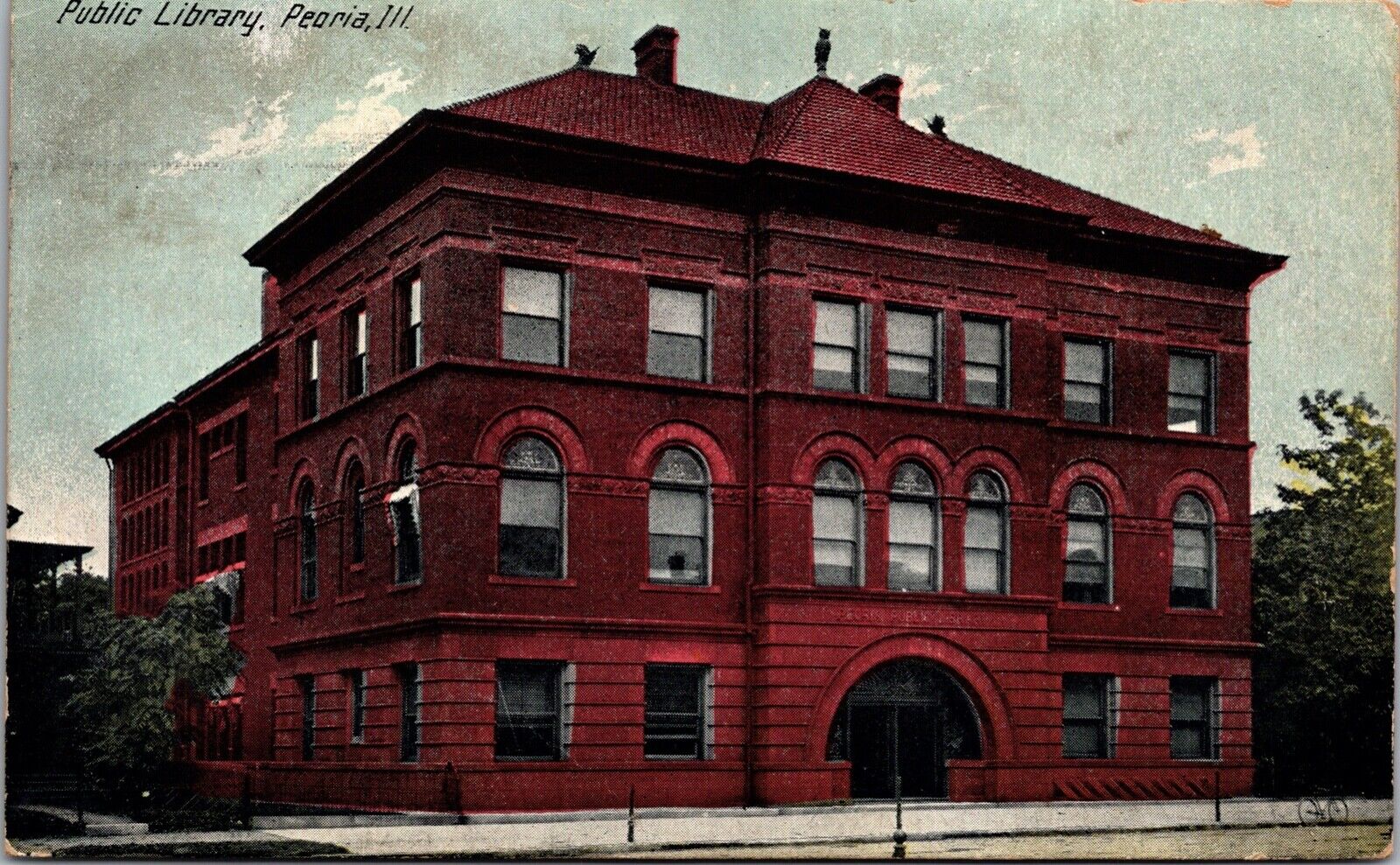 Postcard Public Library Building in Peoria, Illinois~131864