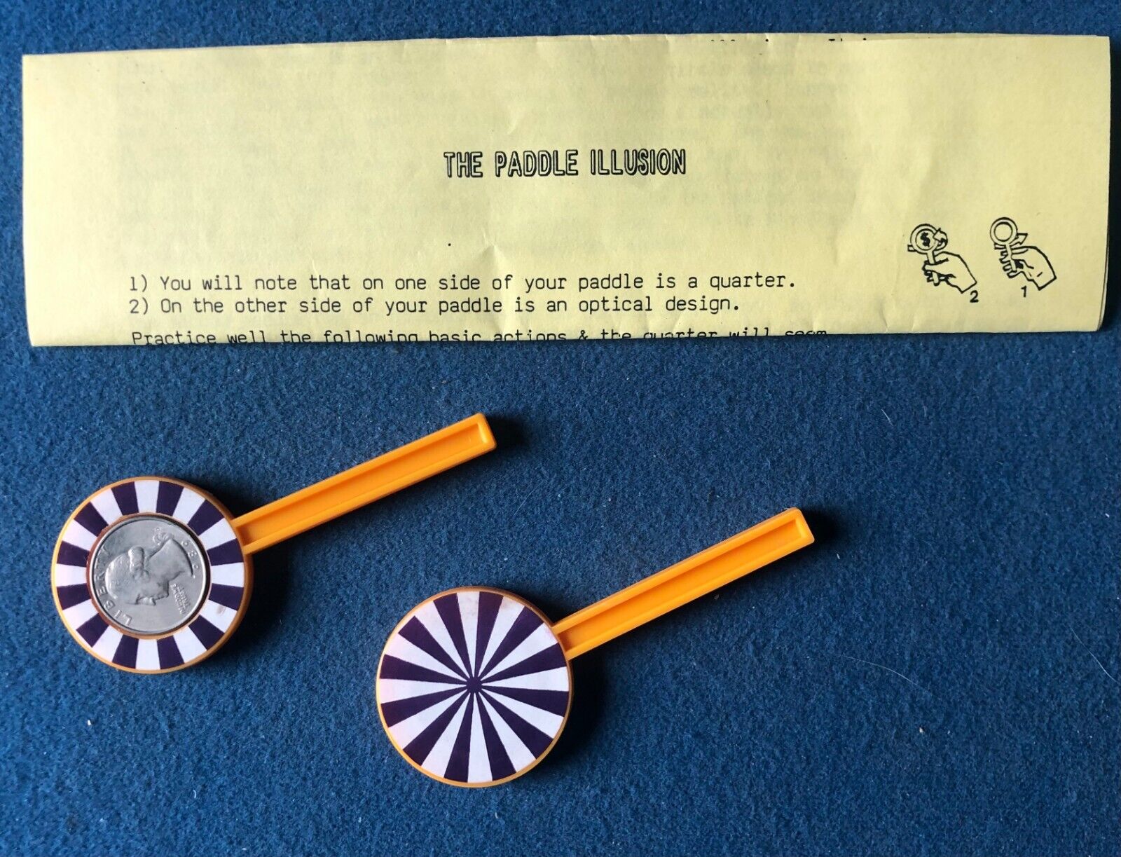 Vintage Magic Trick The Paddle Illusion Vanishing Quarter Paddle Move Effect