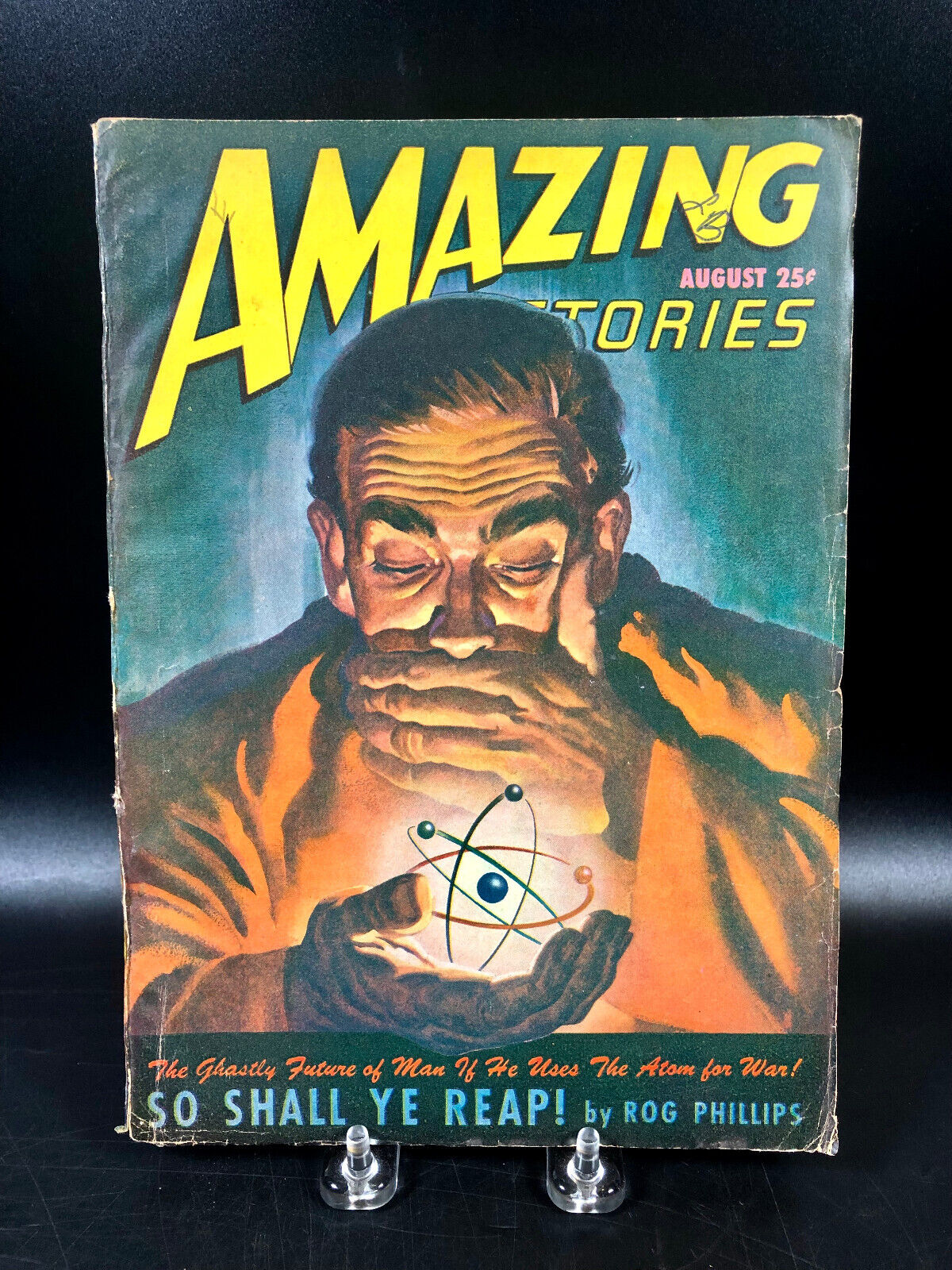 Vintage Amazing Stories Magazine August 1947 Rog Phillips Pulp