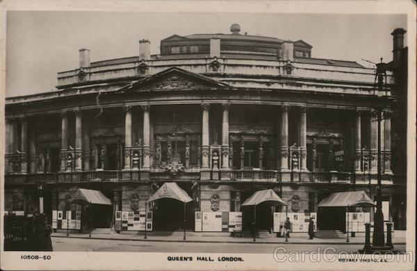 UK 1935 RPPC Queen's Hall,London Rotary Real Photo Post Card half penny stamp