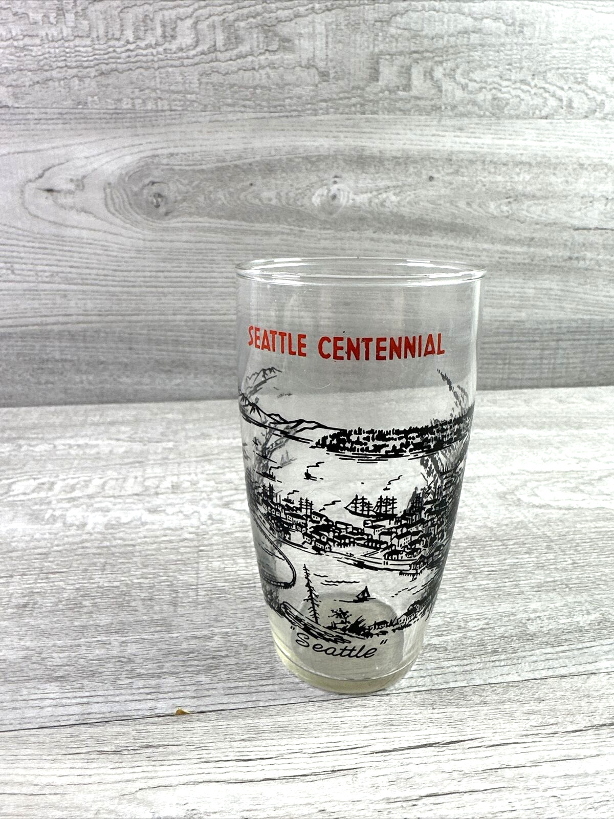 Vintage Drink Glass Tumbler Seattle Centennial 1899 Clear