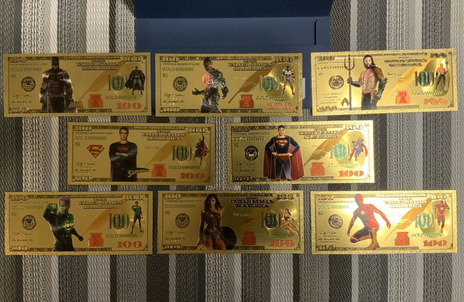 24k gold plated DC Comics gold foil banknote Warner Brothers