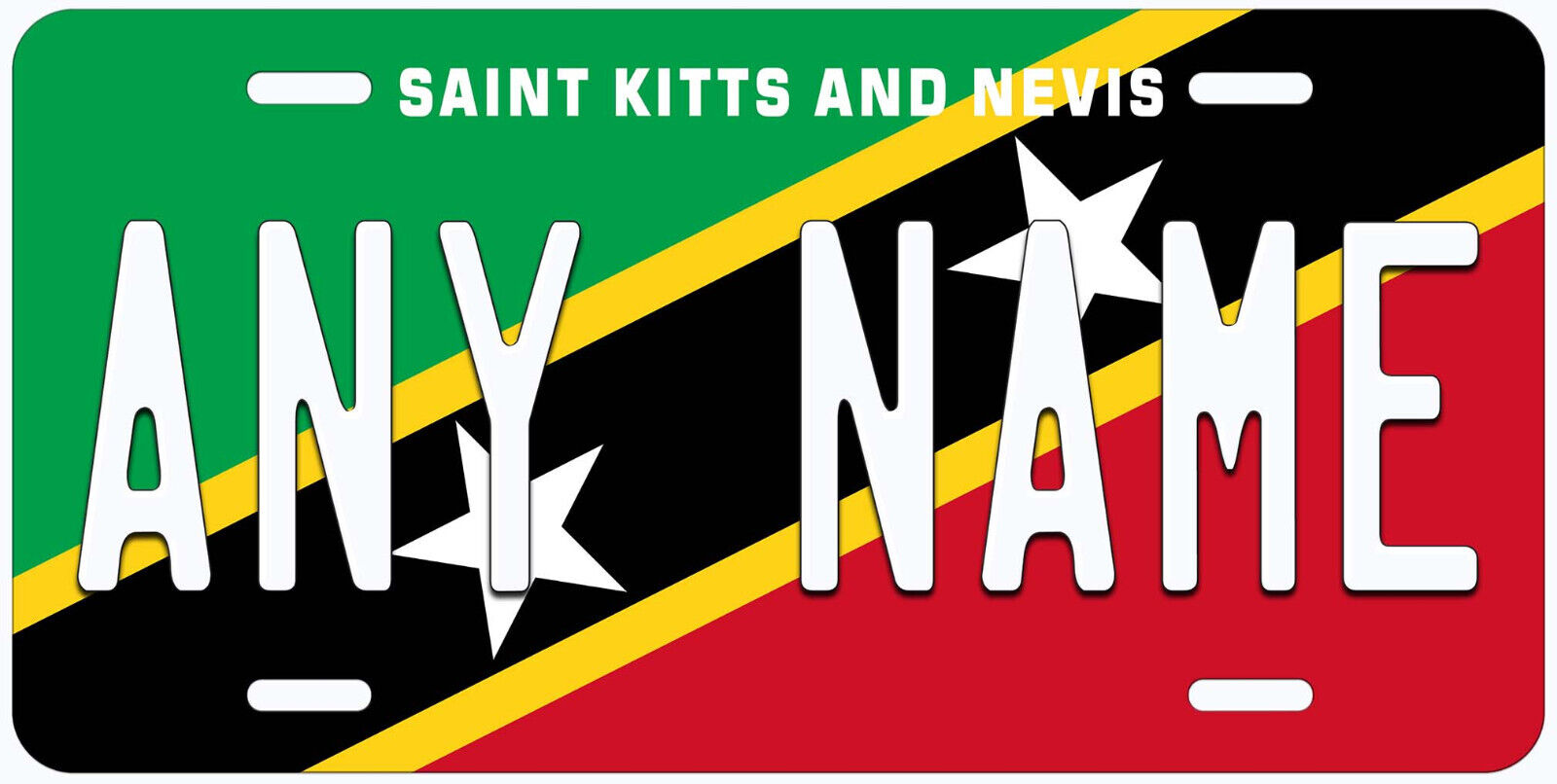 Saint Kitts And Nevis Flag Any Name Personalized Novelty Car License Plate