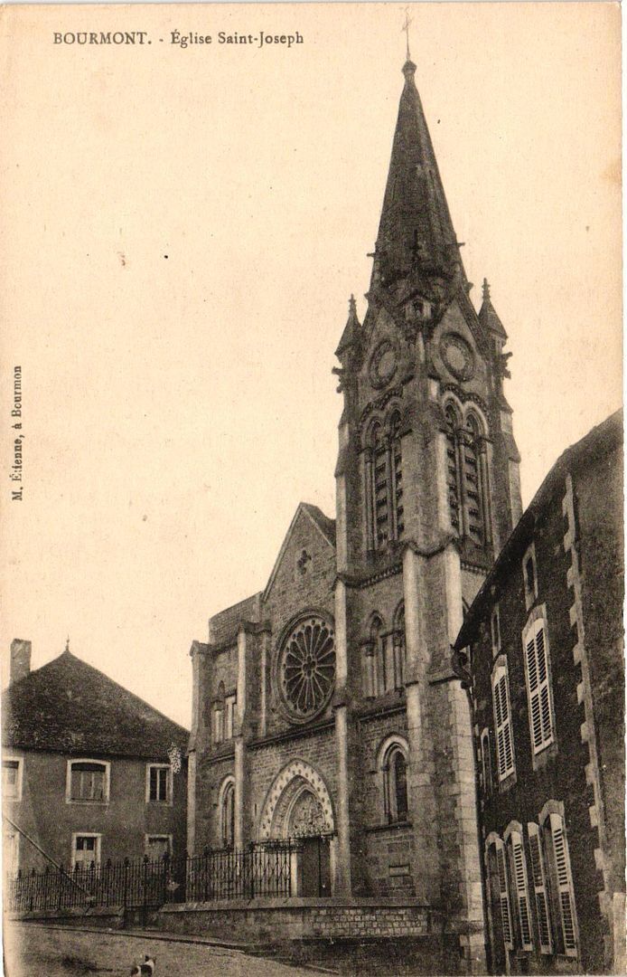 Vintage Postcard- Saint Joseph Church, Bourmont 1900-1910