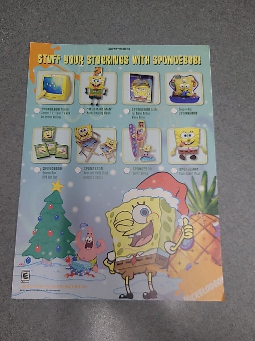 Spongebob Squarepants Stocking Stuffers Print Ad 2004 8x11 Wall Art Decor 