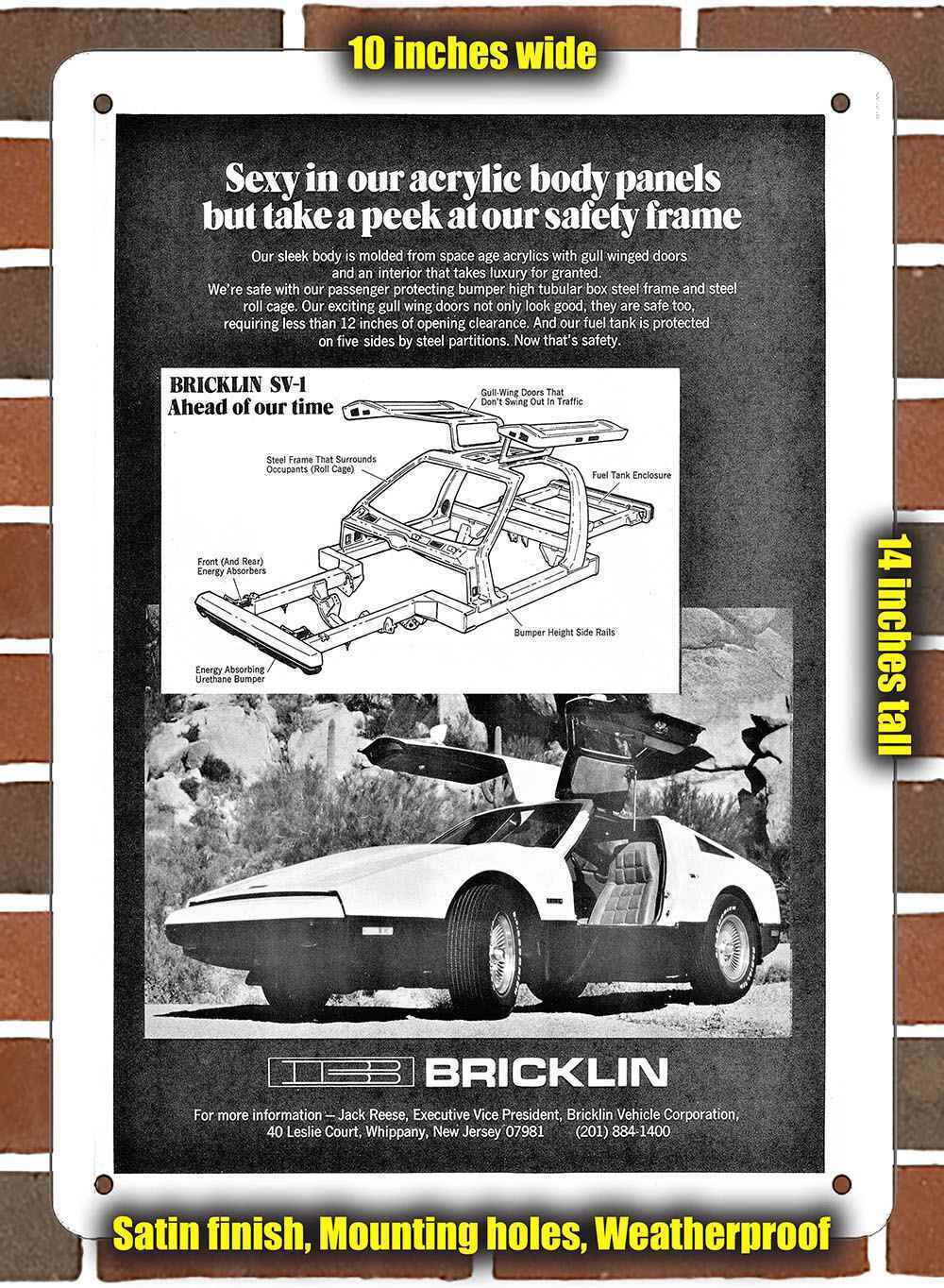Metal Sign - 1974 Bricklin SV-1 Automobiles- 10x14 inches
