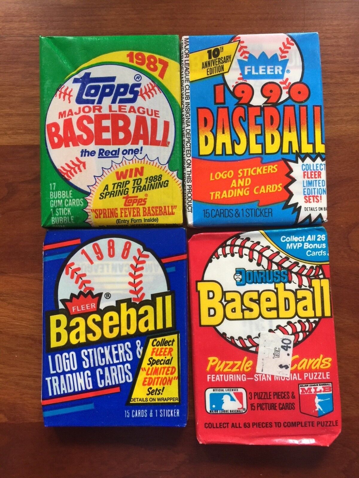 MEGA SIZE LOT OF 359 OLD UNOPENED BASEBALL CARDS IN PACKS 1990 AND EARLIER