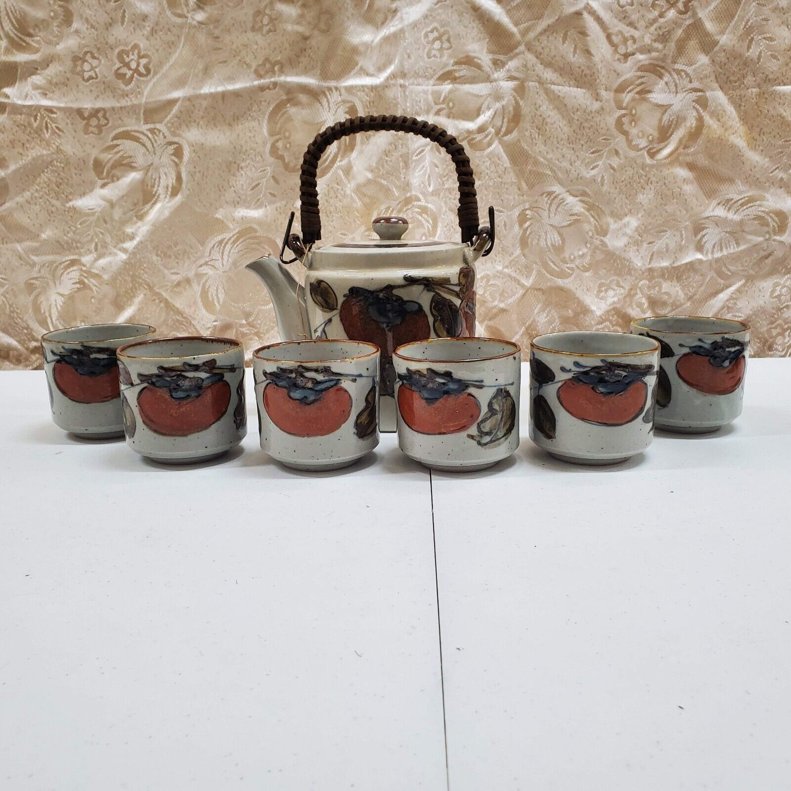Asahi Japan Hand-Thrown Stoneware Tea Set 1960s - Set of 7