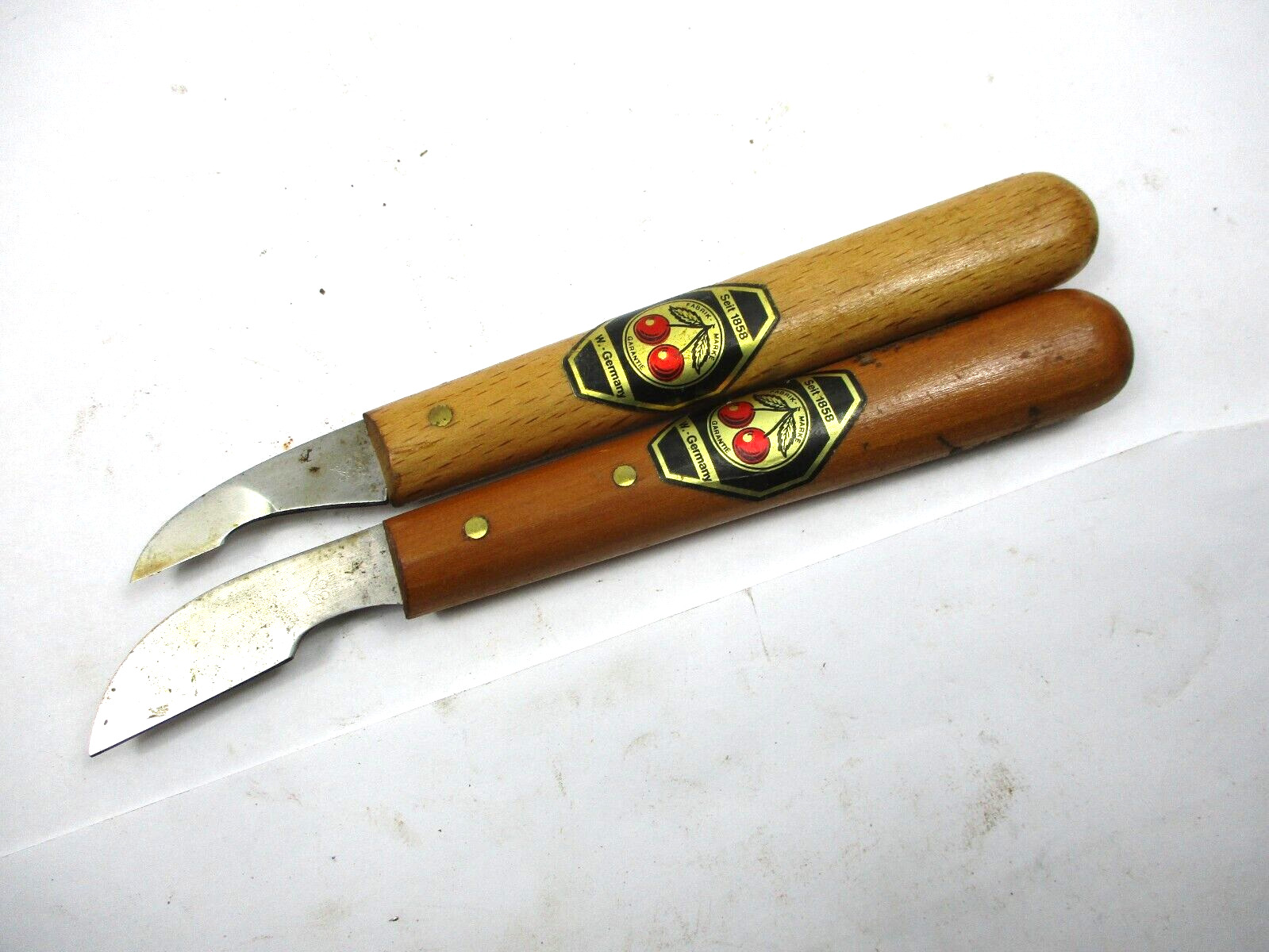 PAIR OF TWO CHERRIES - CARVING KNIVES - #'S 3351 & 3352