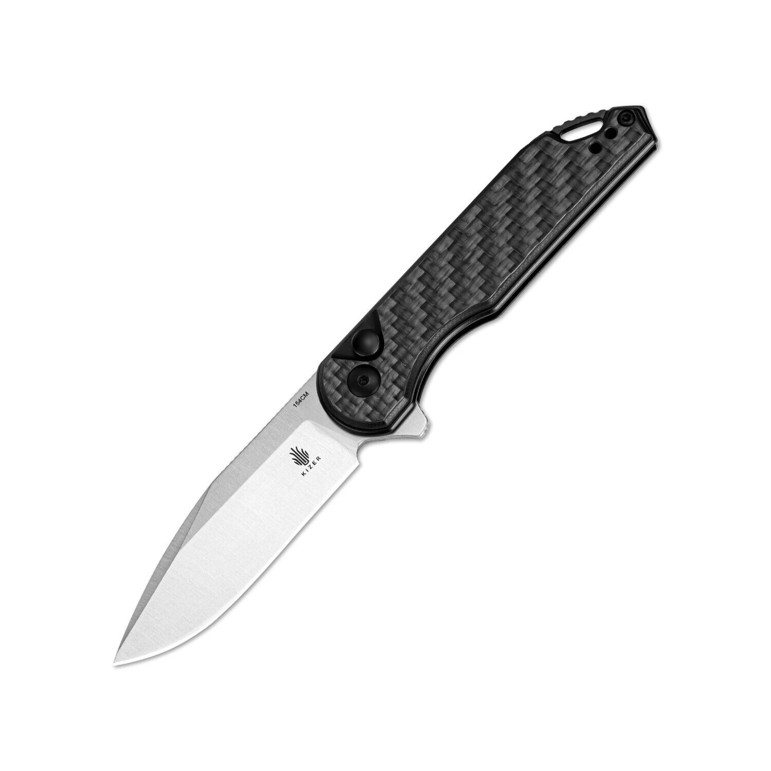 Kizer Assassin Pocket Knife, 154CM Steel,  Carbon Fiber & G10 Handle, V3549C3