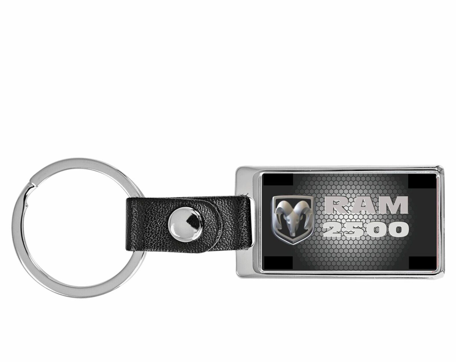 Ram 2500 Car Chrome Leather key ring  Key Chain Fob