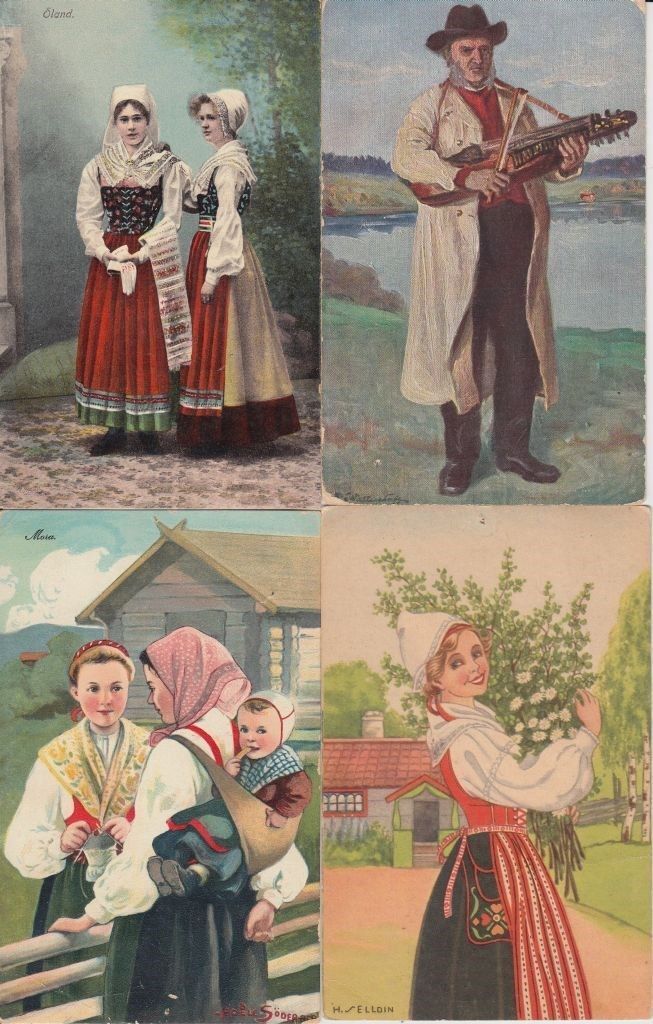 SWEDEN TYPES FOLKLORE incl STENBERG 29 Vintage Postcards pre-1940 (L3502)