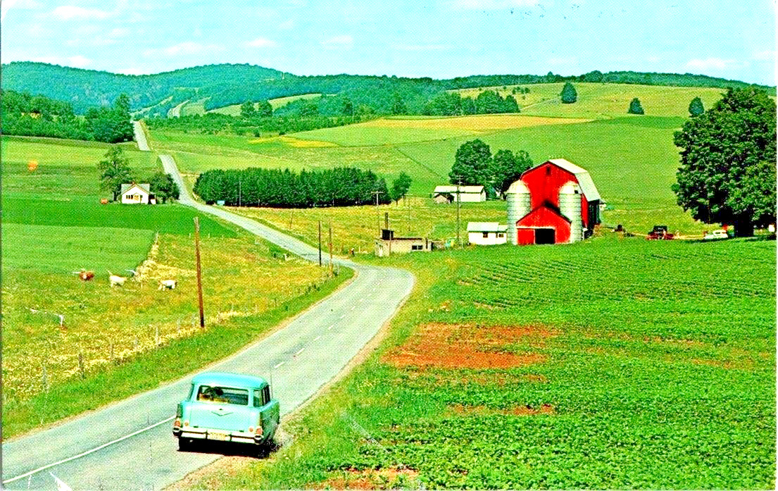 Mars Pennsylvania 1973 centennial beautiful country scene postcard a59