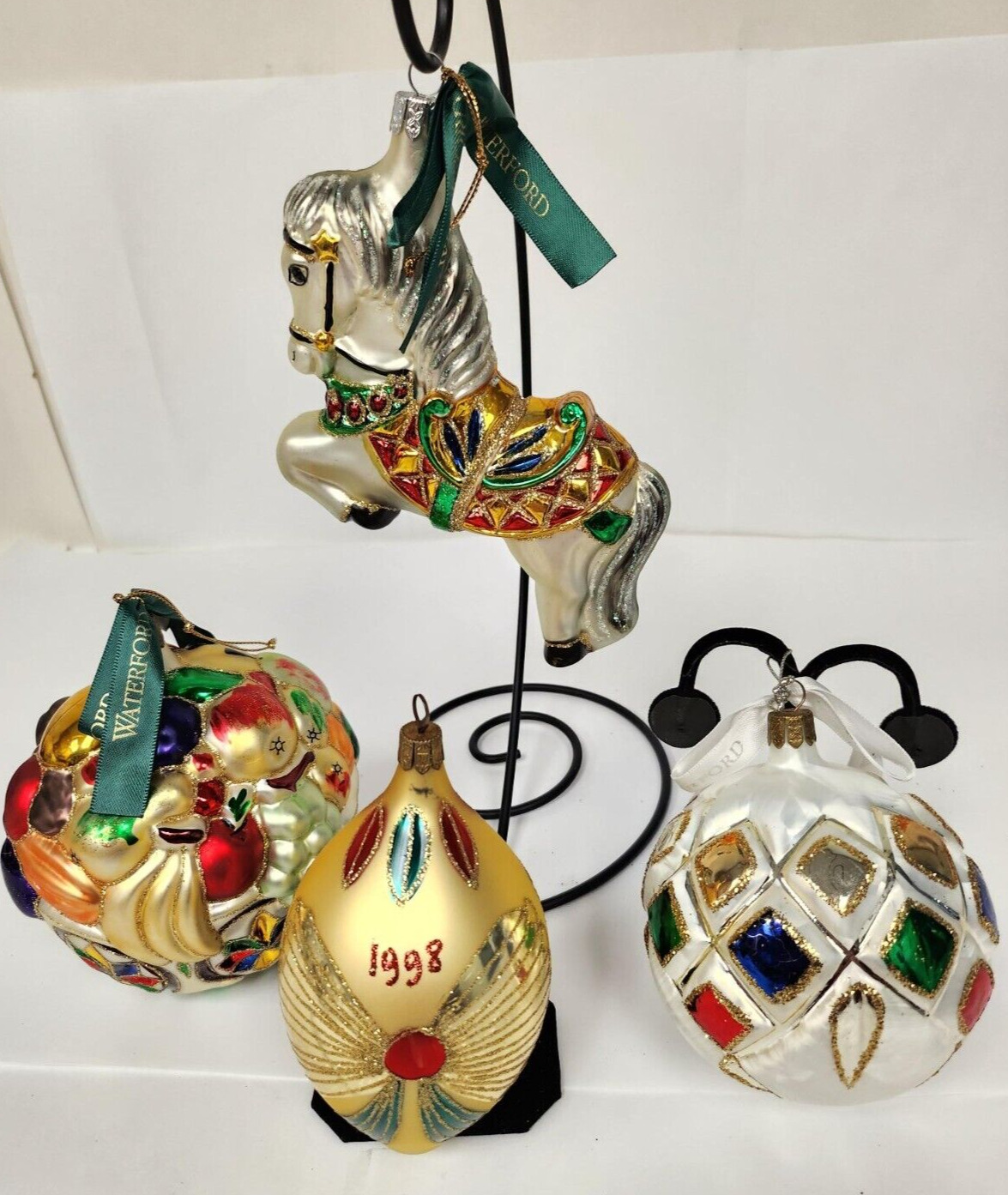Lot of 4 Waterford  Polish Glass Ornaments