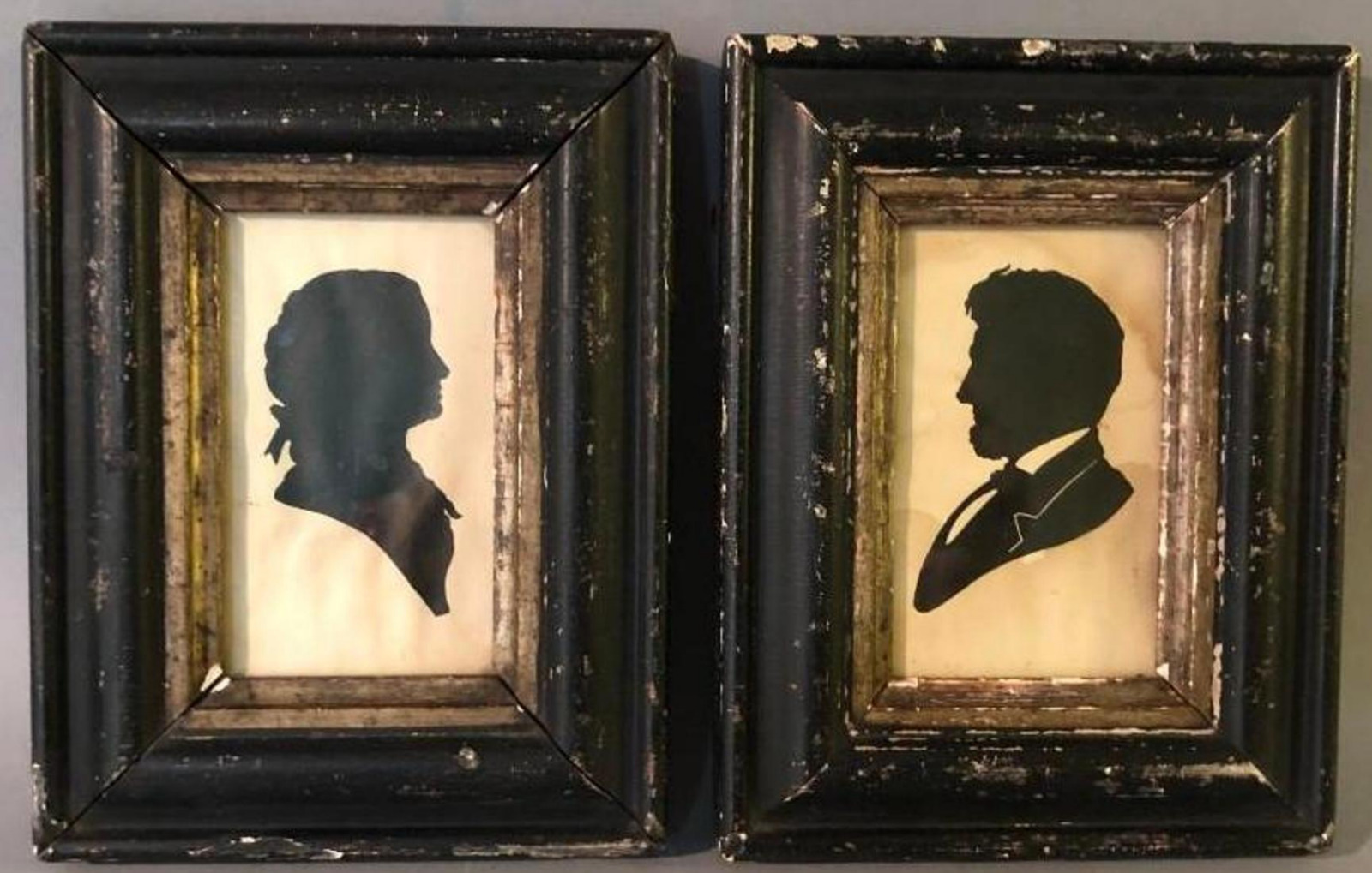 Silhouettes Abraham Lincoln & Mary Lincoln Antique Silhouettes Presidential