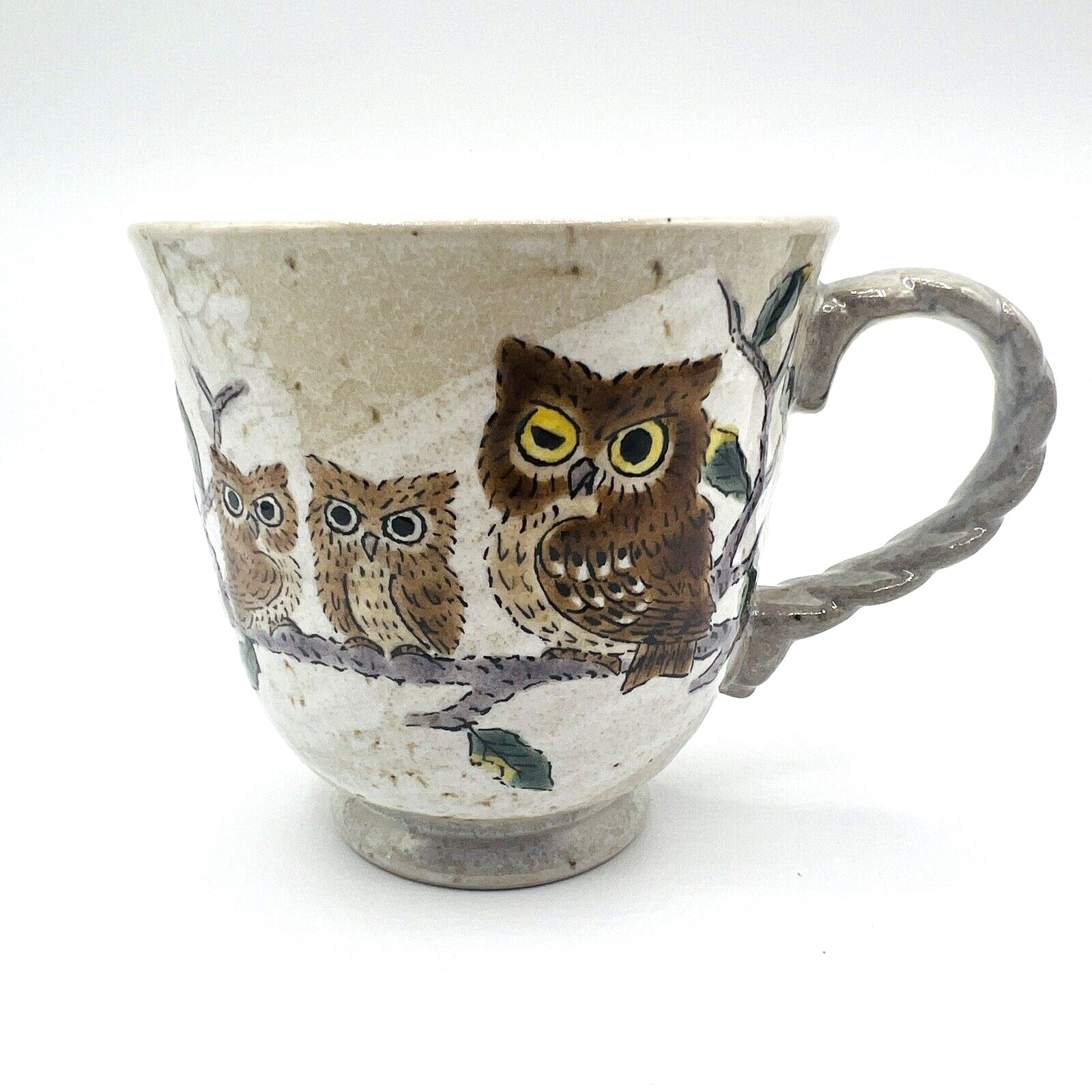 Kutani Yaki Ware Mug Tea Cup Owl Fukuro Made in Japan Boxed Gift