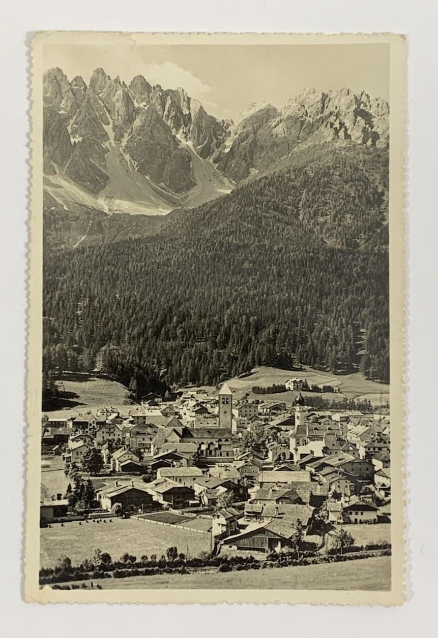 RPPC Dolomite San Candido Reservoir Italy Postcard Aerial View Posted 1954