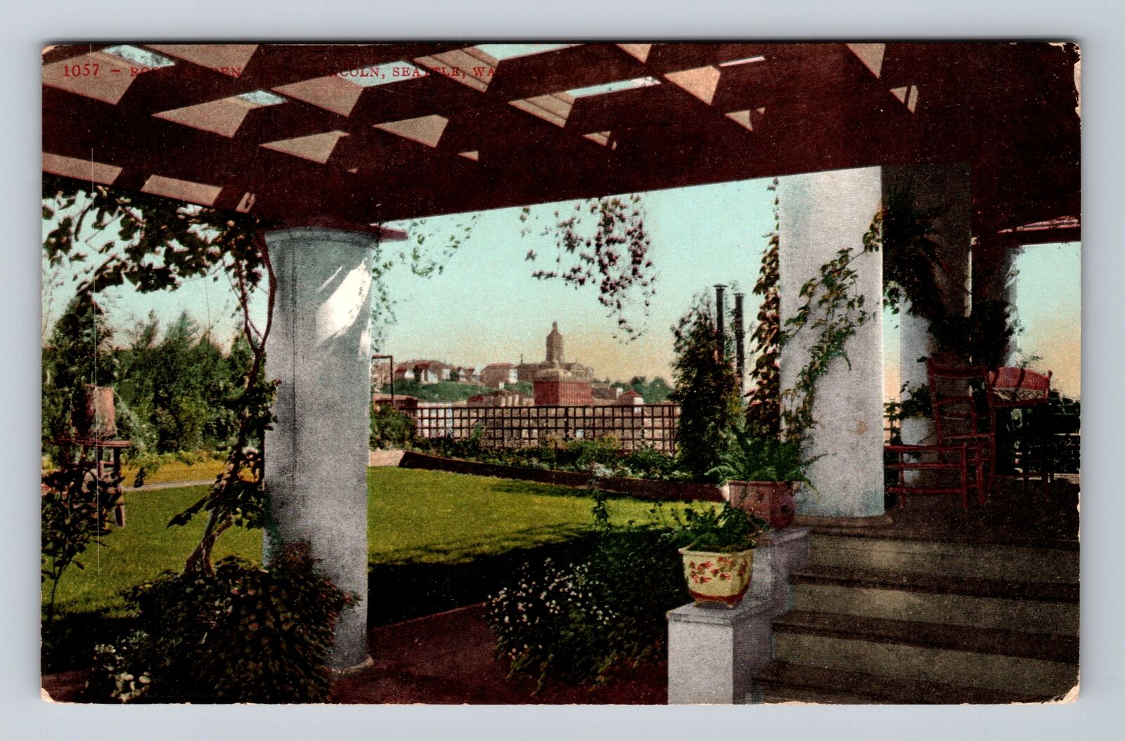 Seattle WA-Washington, Rose Garden, Antique Souvenir Vintage Postcard