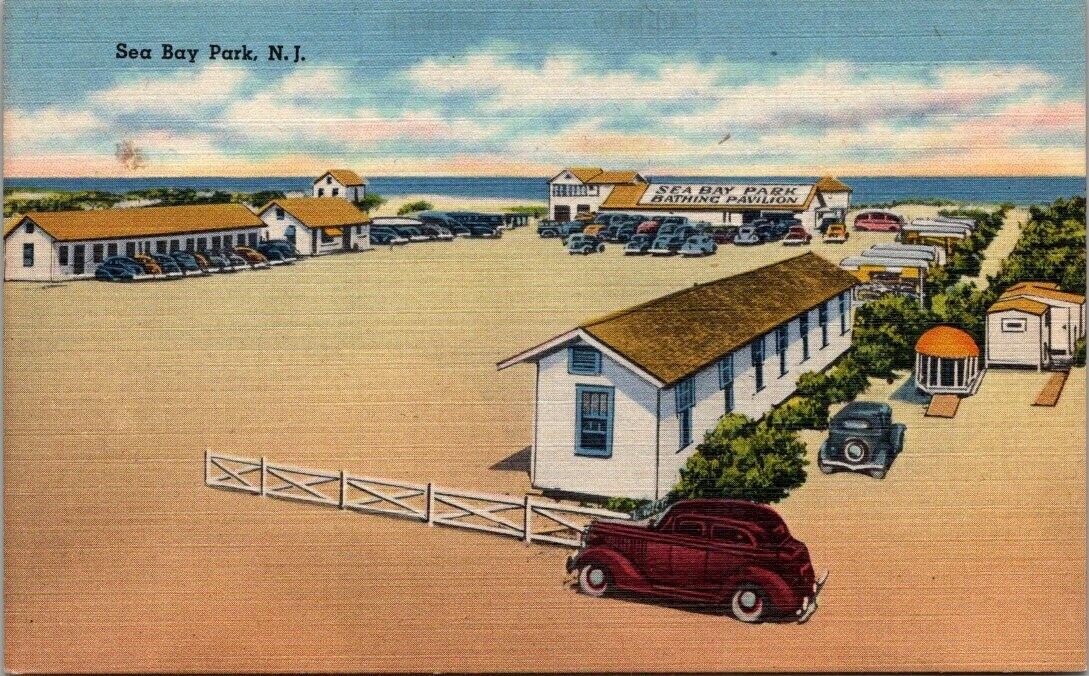 Sea Bay Park, New Jersey. Bathing Pavilion. Linen Postcard. AY.