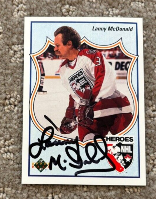 1990-91 Upper Deck Hockey Heroes #508 signed autographed card Lanny McDonald