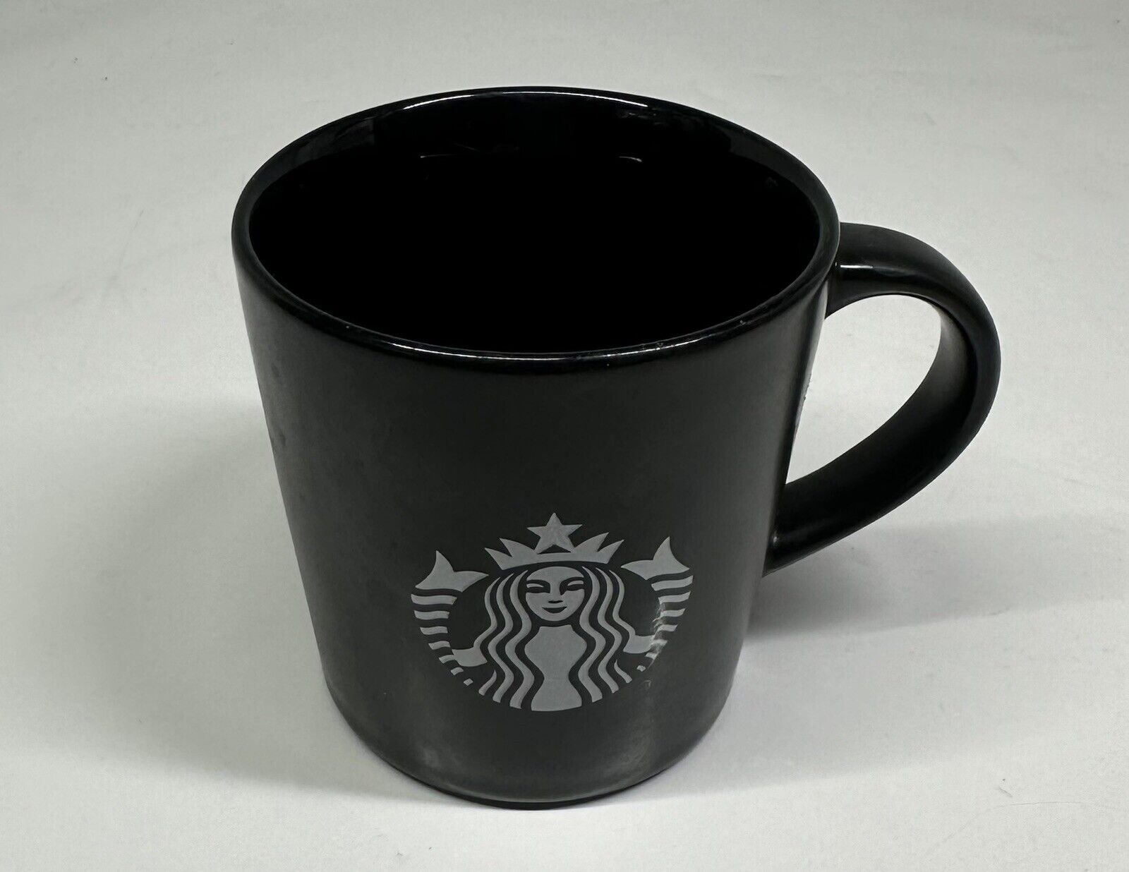 Starbucks 3oz Espresso Mug Cup Matte Black 2015 Mermaid Siren Logo