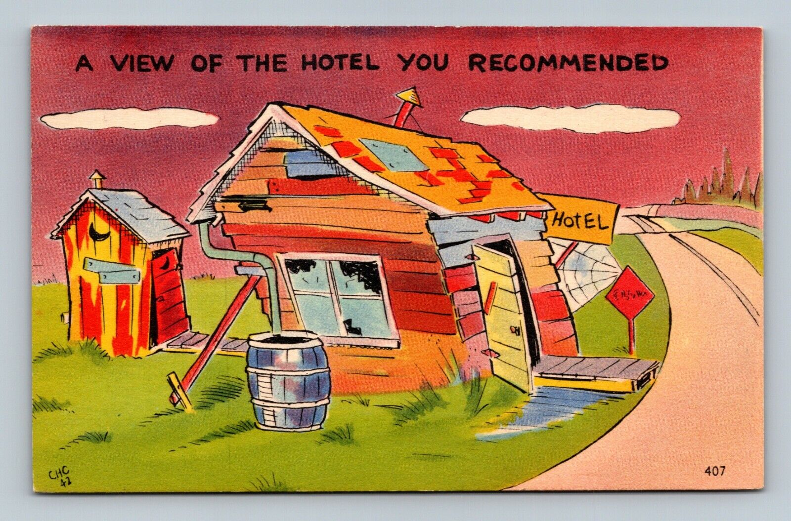 Comic A View Of The Hotel You Recommended Postcard