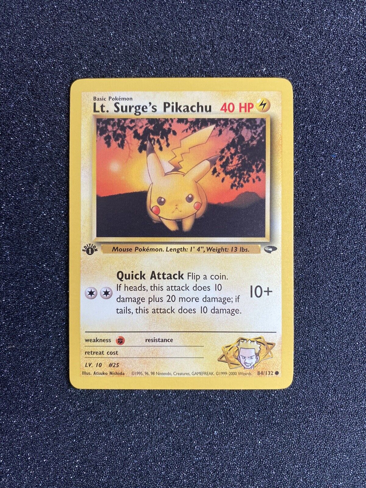 Pokémon Lt. Surge\'s Pikachu 1st Edition 84/132 Gym Challenge Common Card NM/Mint