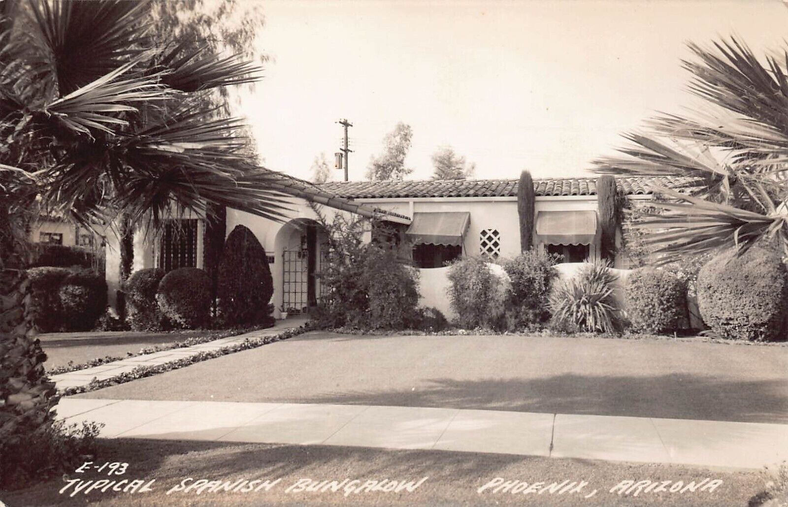 RPPC Phoenix AZ Arizona Spanish Bungalow Mid Century Home Photo Vtg Postcard B61