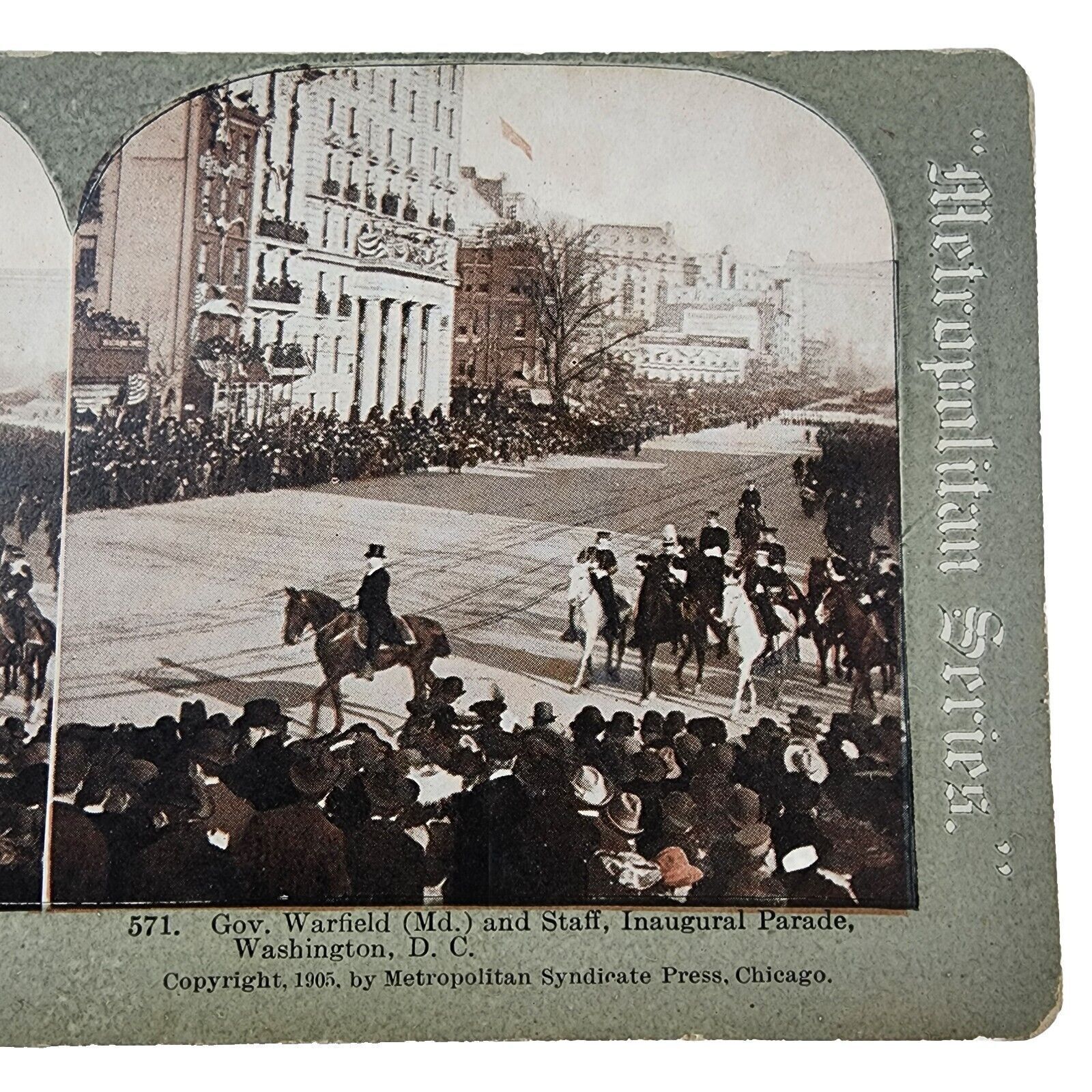 1905 Stereoview, Metropolitan Series Card 571 Pres. Roosevelts Inauguration