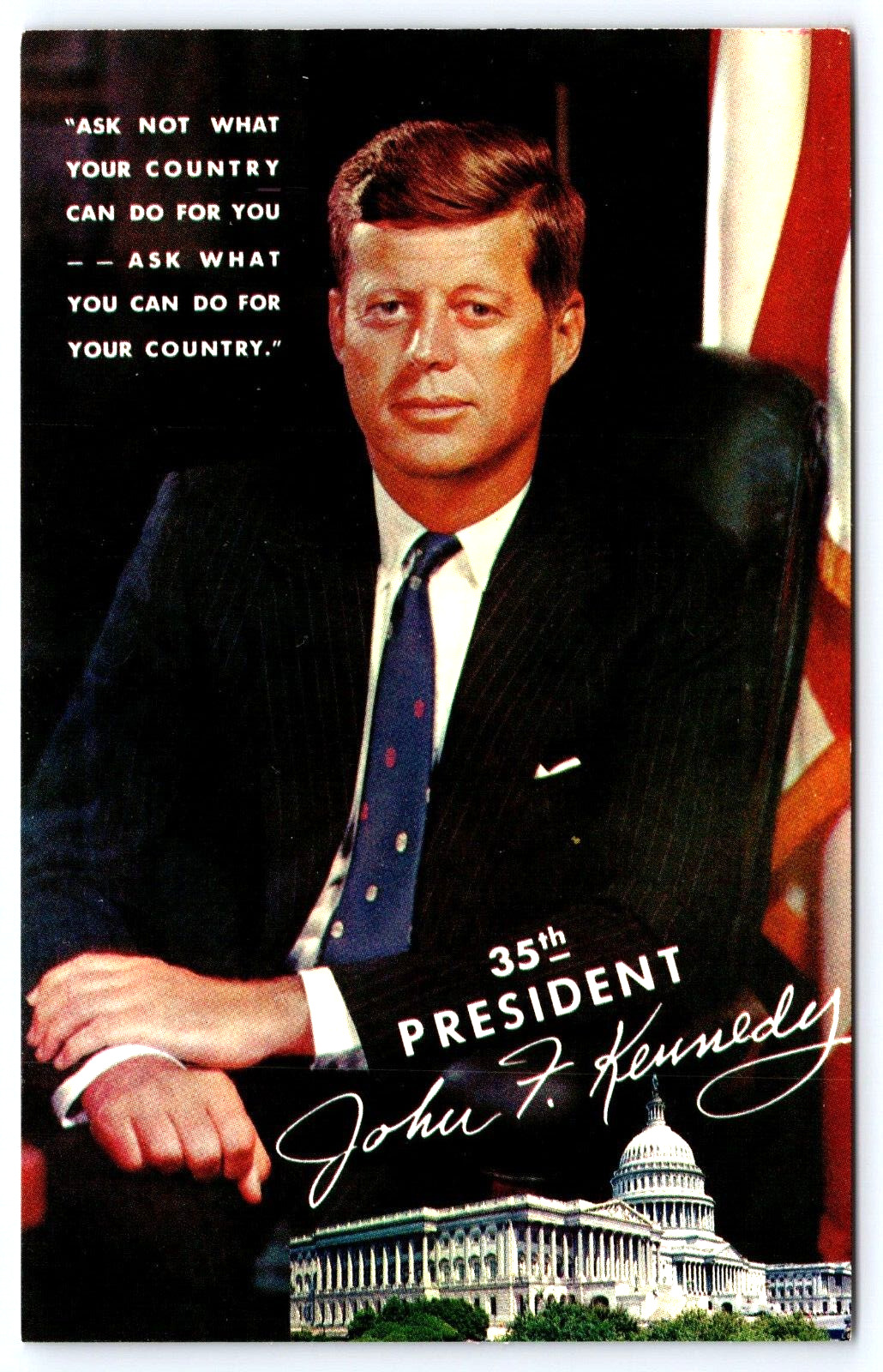 Original Vintage Antique Postcard Picture U.S. President John F. Kennedy Capitol