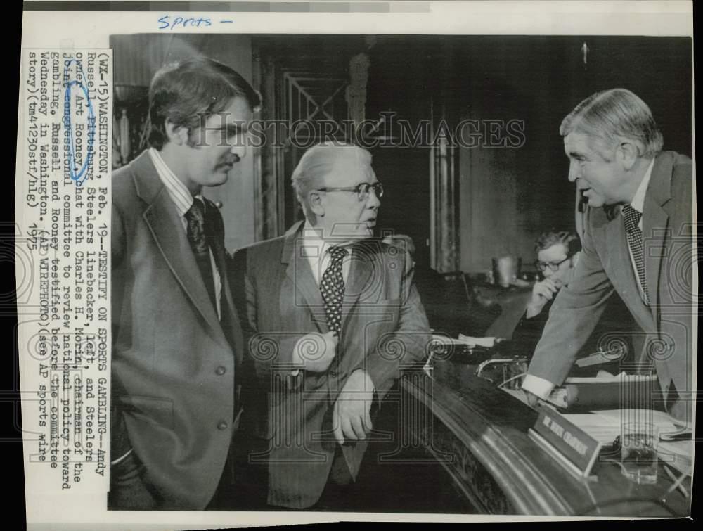 1975 Press Photo Charles H. Morin with Pittsburgh Steelers Football Executives
