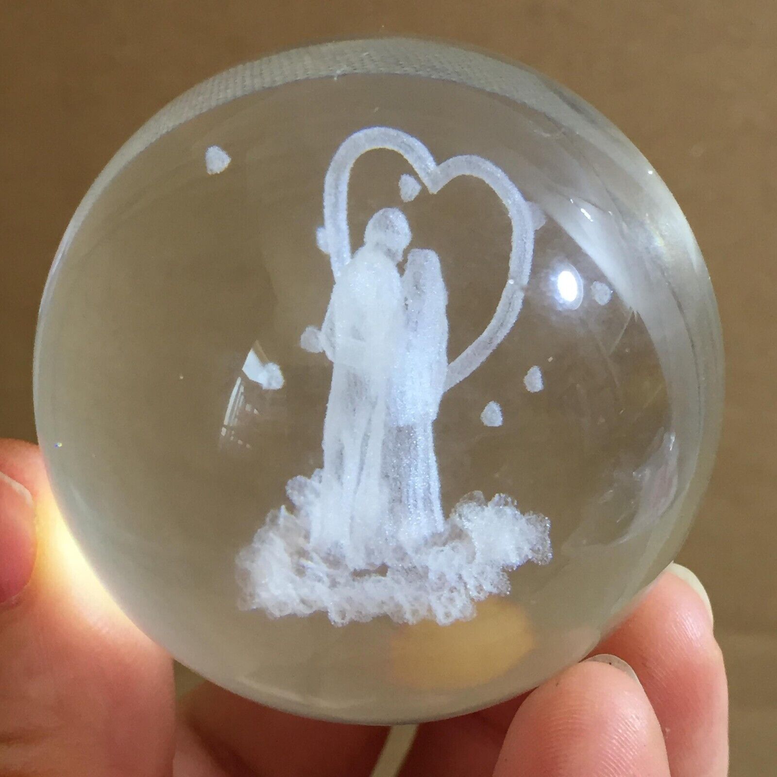 48mm Beautiful artificial crystal ball with carved patterns inside 156g