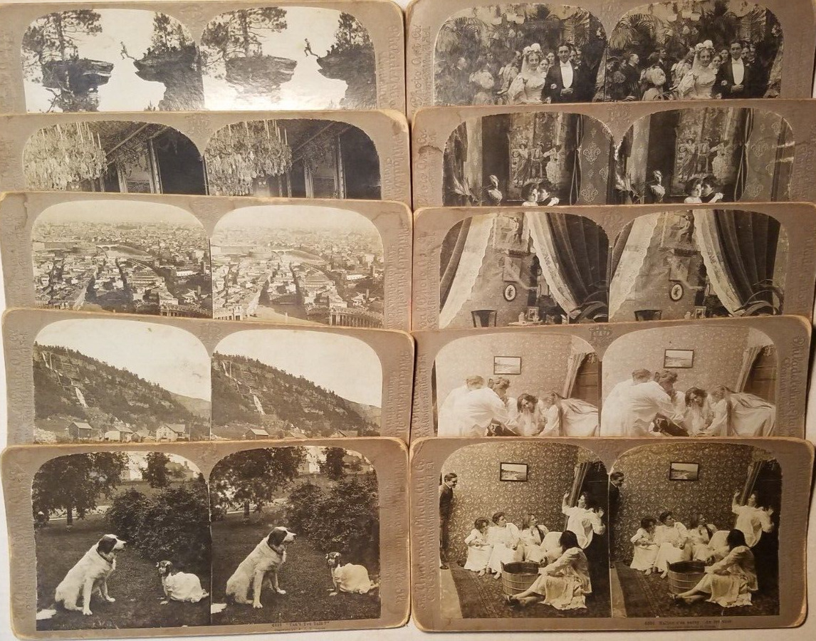 THE UNIVERSAL PHOTO ART CO ~ LOT of 10 Antique Stereoview Cards ~ C. H. GRAVES