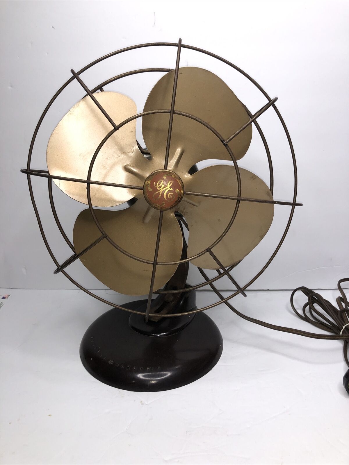 Antique Vintage GE General Electric Corded Electric Desk Fan Tested & Working