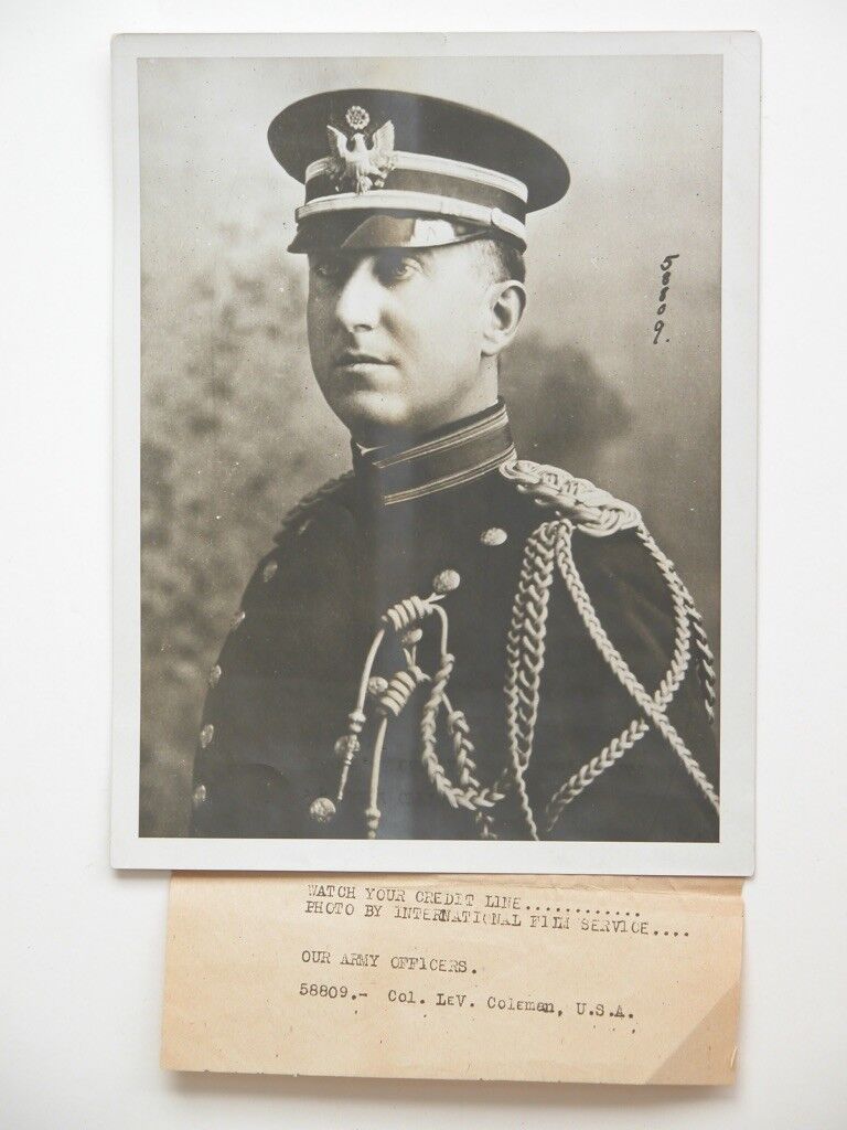 Orig vtg WWI WW1 Soldier Postcard Photograph Portrait Colonel Lev Coleman