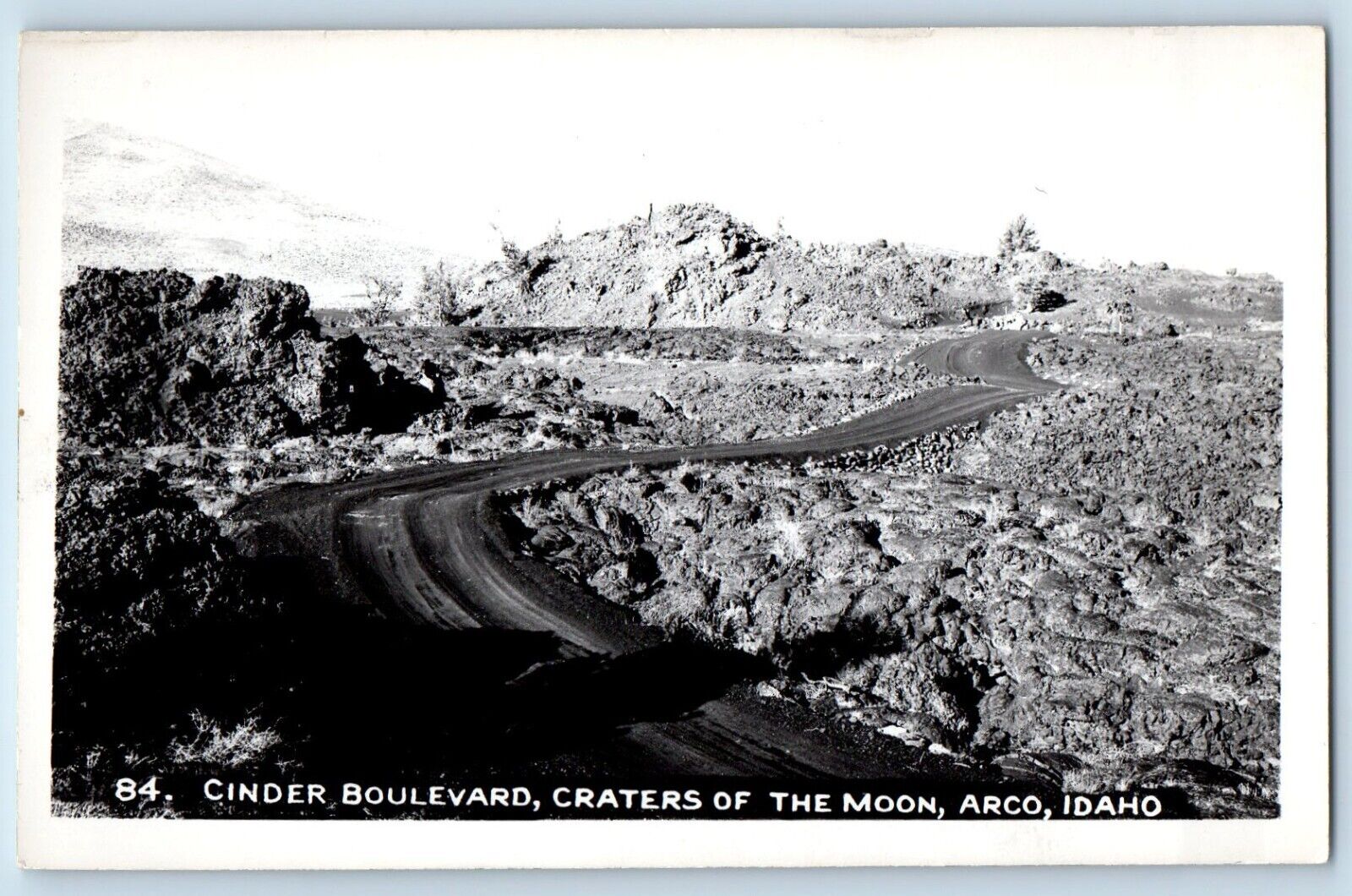 Arco Idaho ID Postcard RPPC Photo Cinder Boulevard Craters Of The Moon c1940's