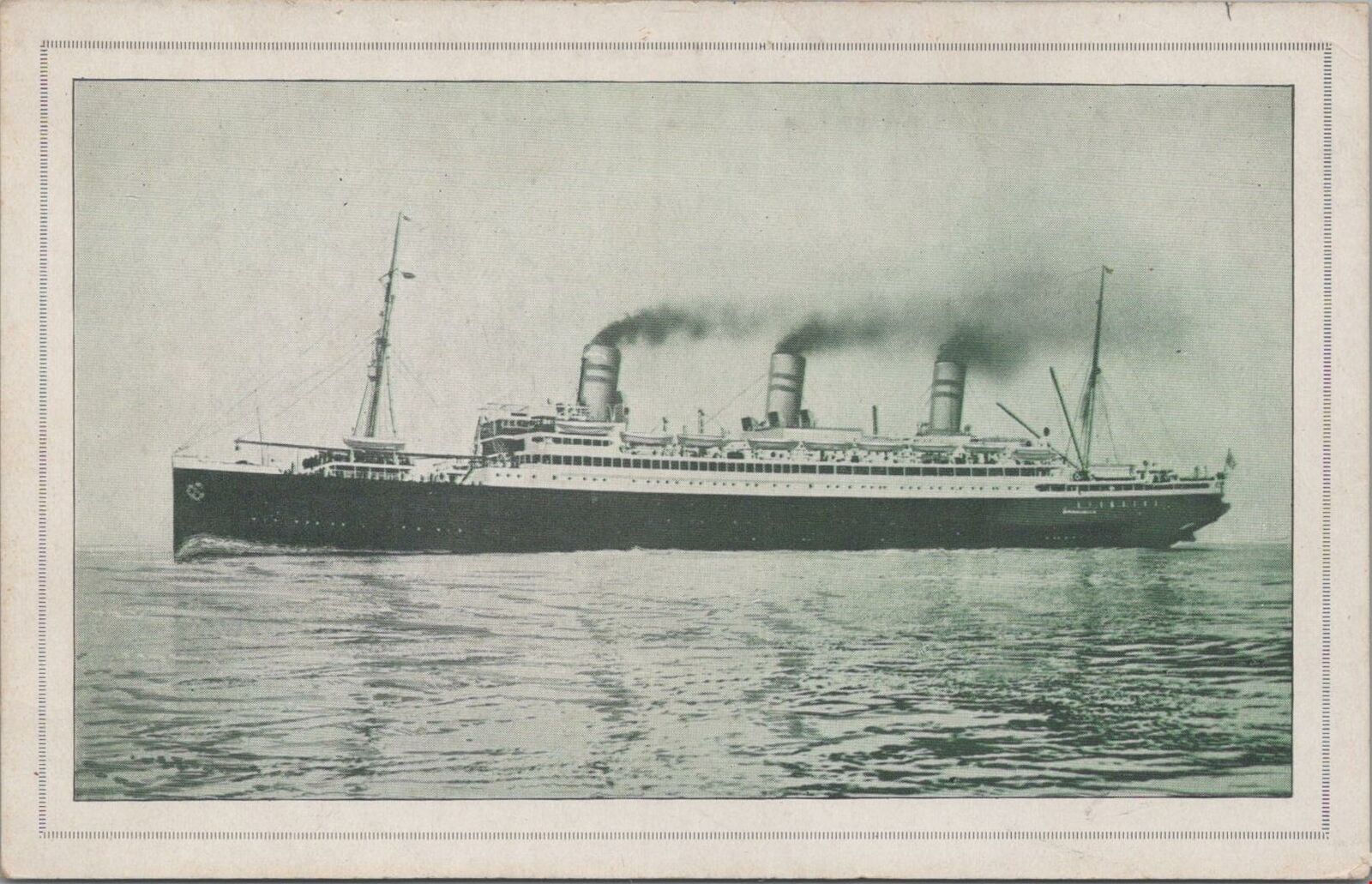 Postcard Ship On Board United Lines SS Reliance