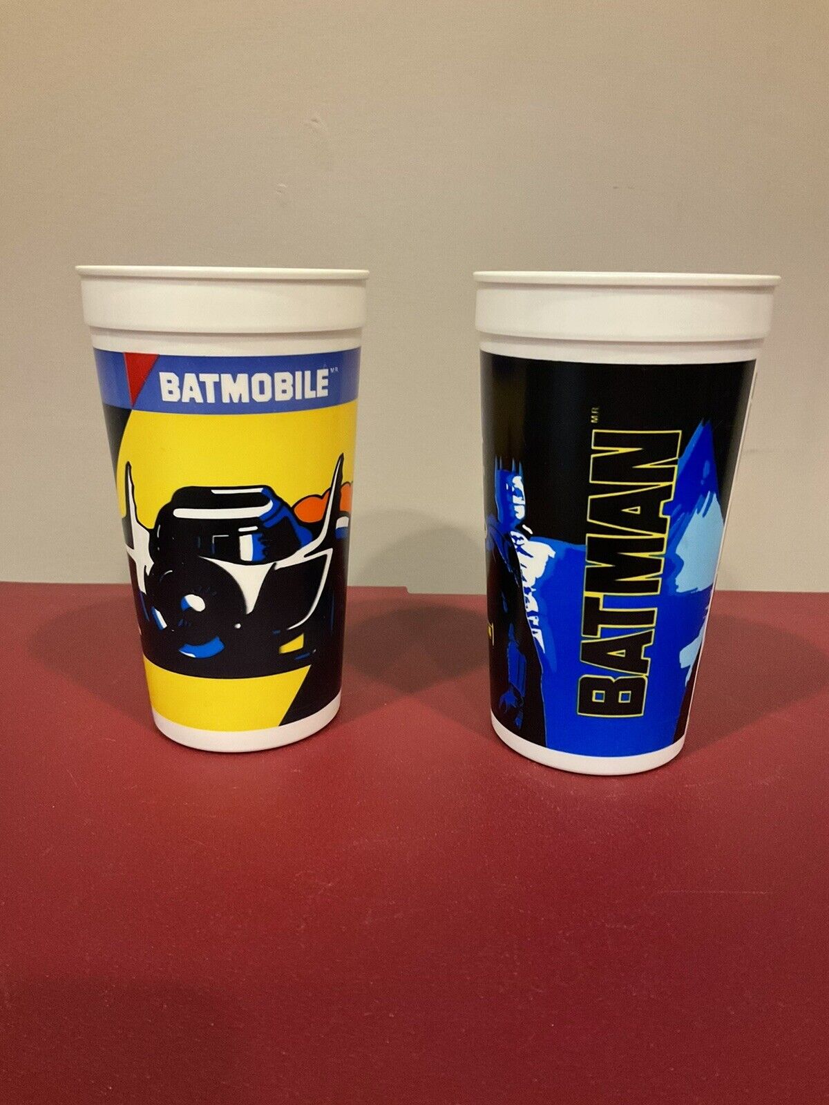 Vintage 1992 McDonald’s Batman Returns Plastic 32 Ounce Cup 2 Must Have ￼￼￼