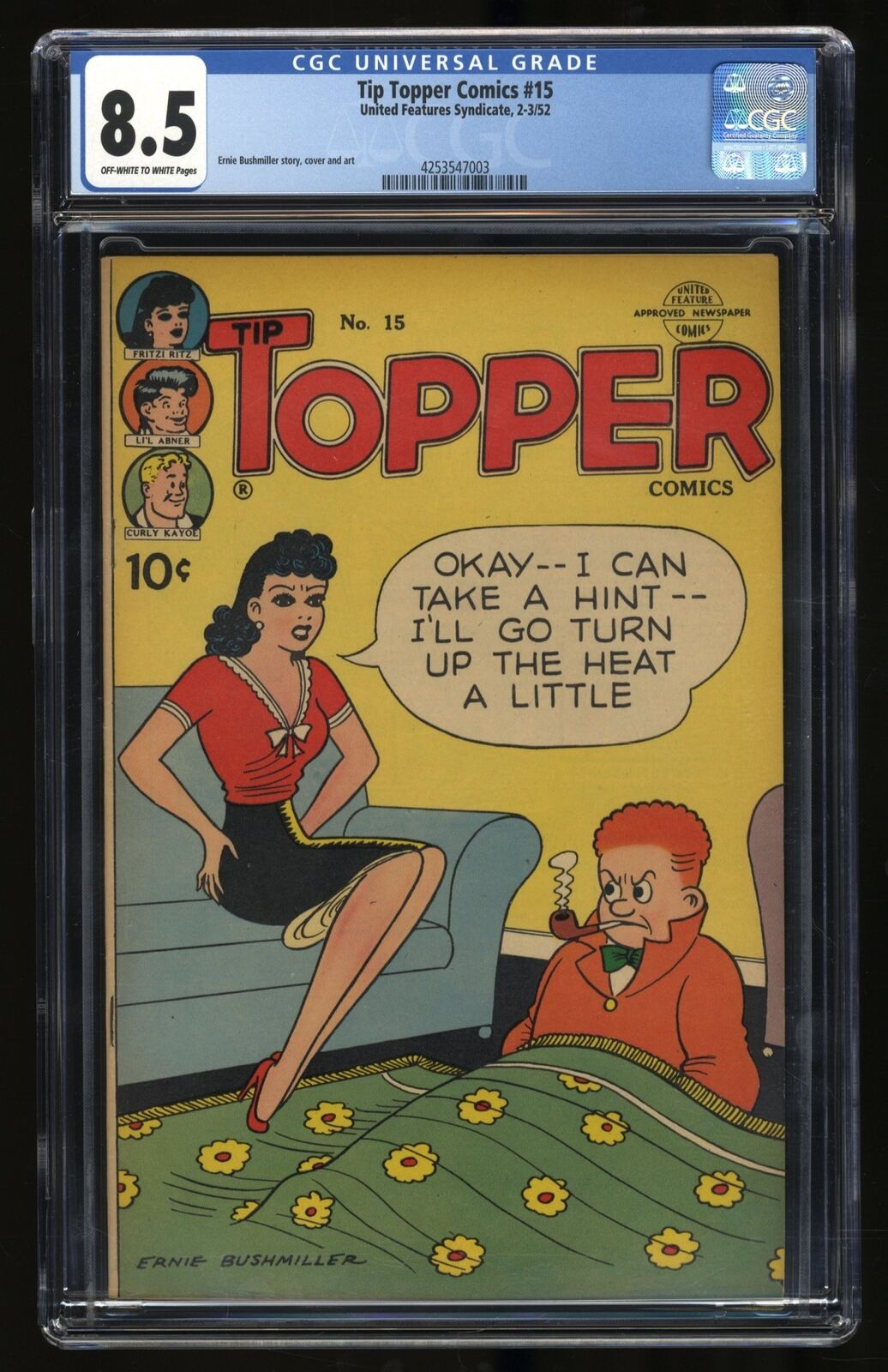 Tip Topper Comics #15 CGC VF+ 8.5 Off White to White United Features Synd