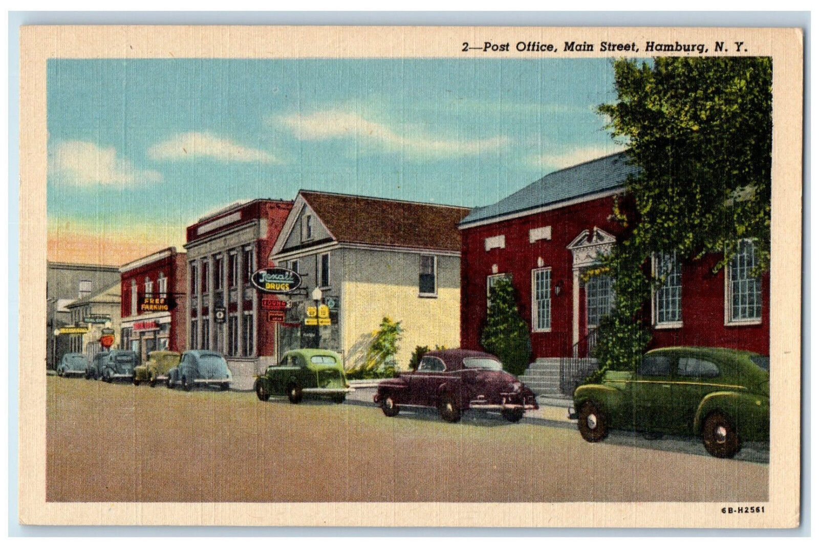 c1930\'s Post Office Miami Street Hamburg New York NY Vintage Postcard