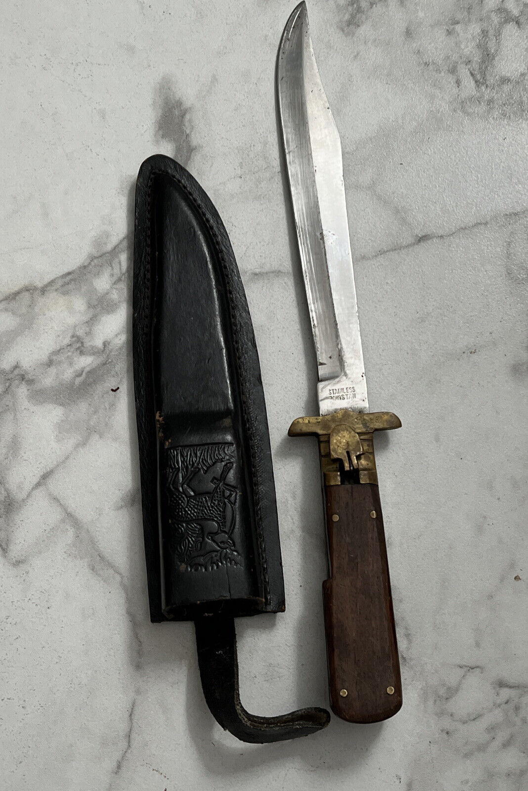 Large Vintage Pakistan Folding Knife Dagger 12\