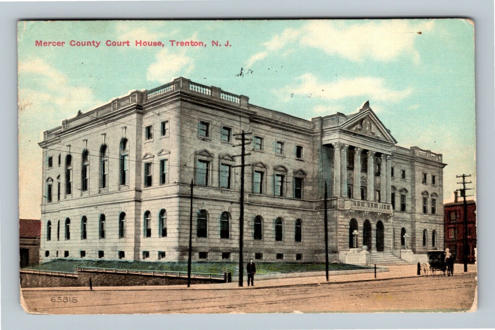 Trenton NJ, Mercer County Courthouse, New Jersey c1910 Vintage Postcard