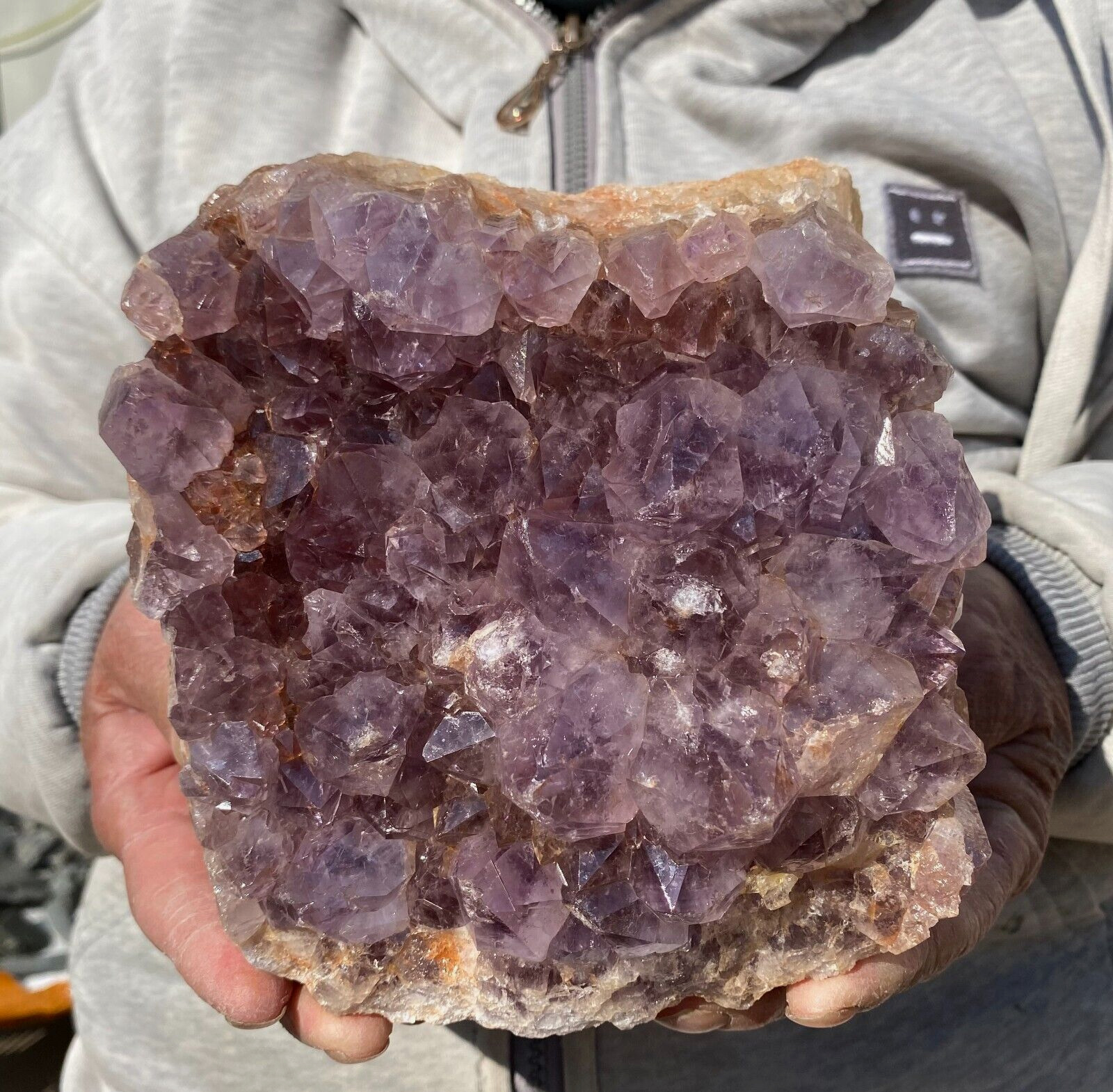 5.5lb Large Amethyst Quartz Chalcedony Agate Crystal Rough Healing Specimen
