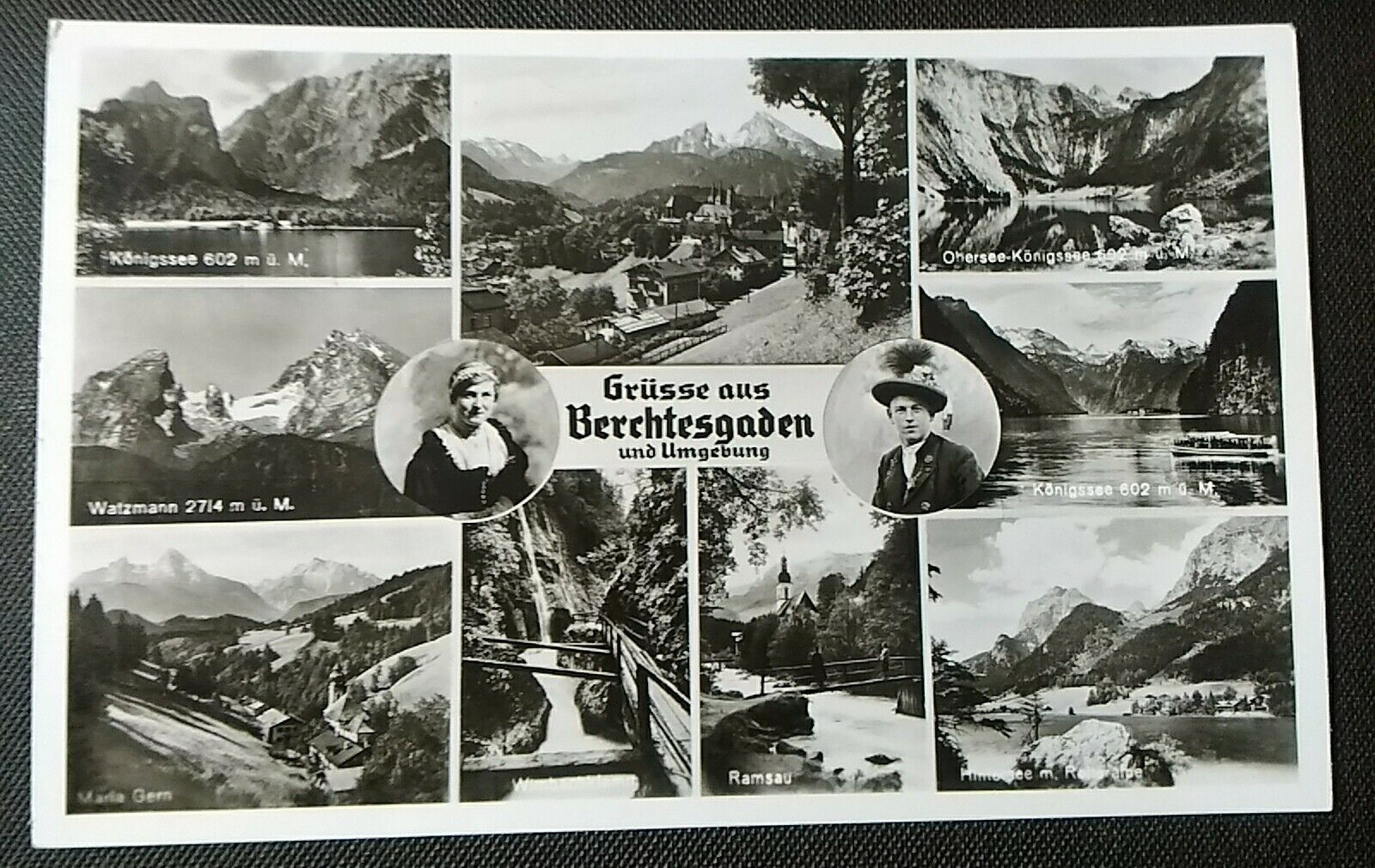Berchtesgaden and Surroundings VIntage Echt Photo PC Postcard