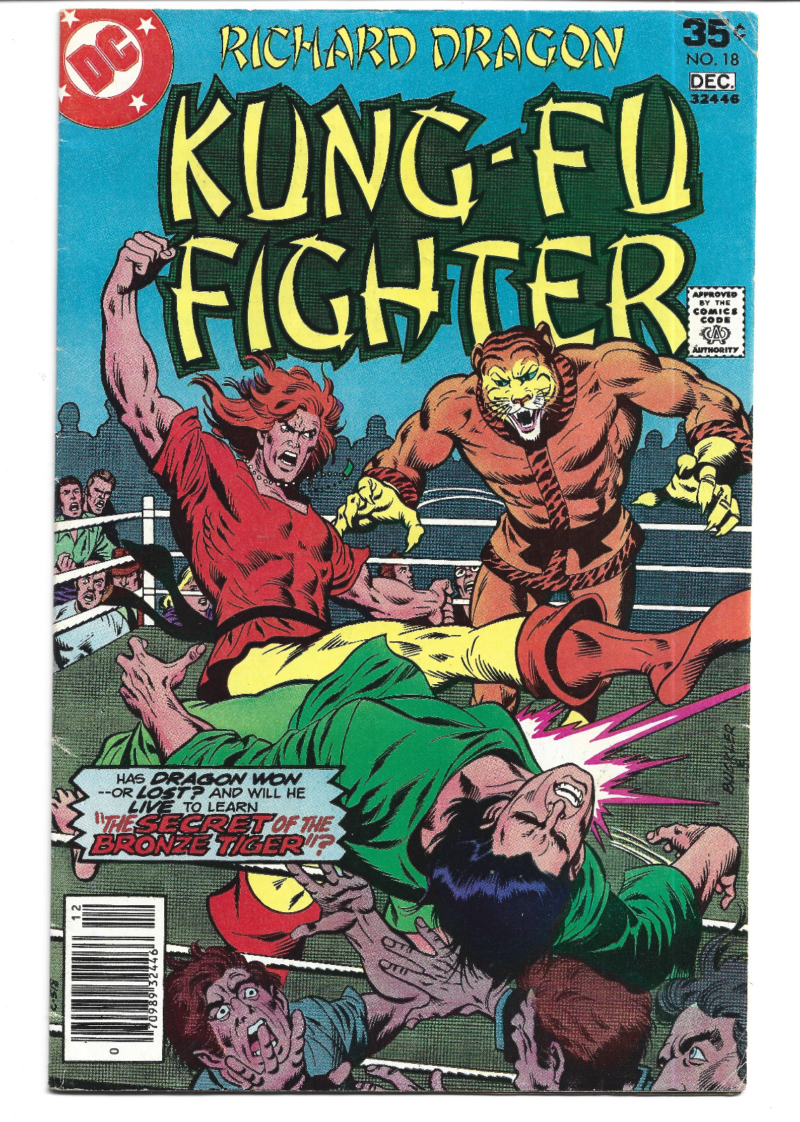 Richard Dragon Kung-Fu Fighter # 18 (1977) 1st Bronze Tlger Costume (DC) (FN)