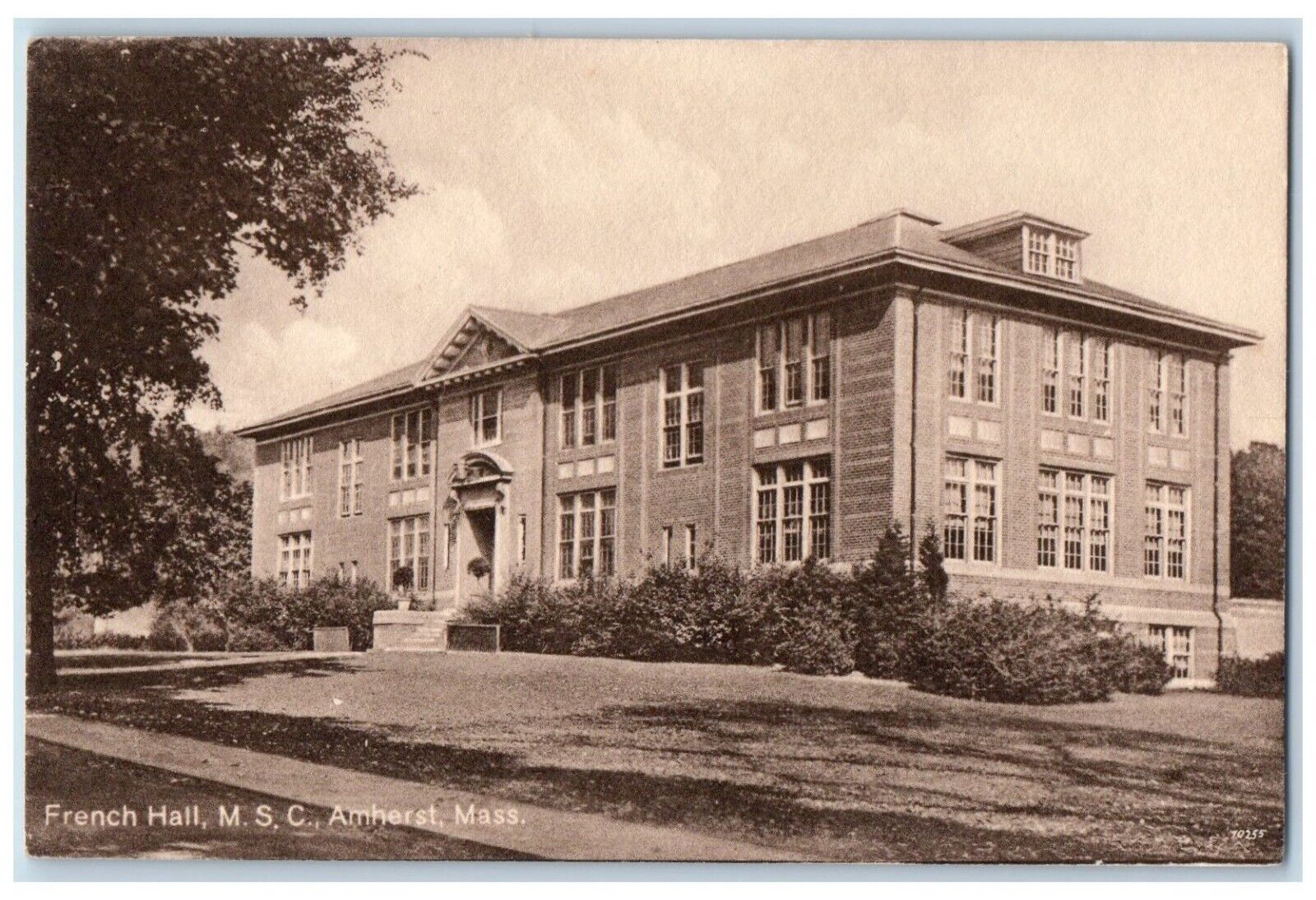 c1910 French Hall MSC Exterior Amherst Massachusetts MA Vintage Antique Postcard