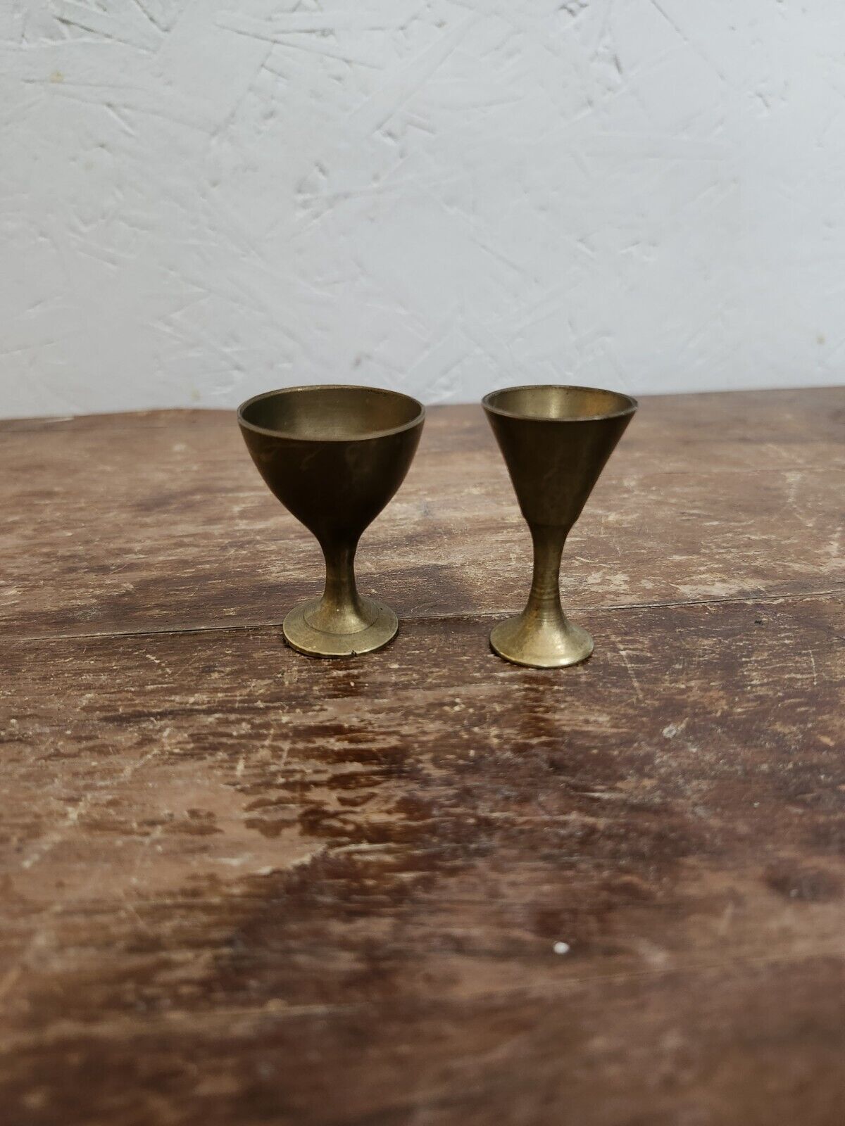 Vintage Brass Cordial Liqueur Shot Cups Made In India Set Of 2